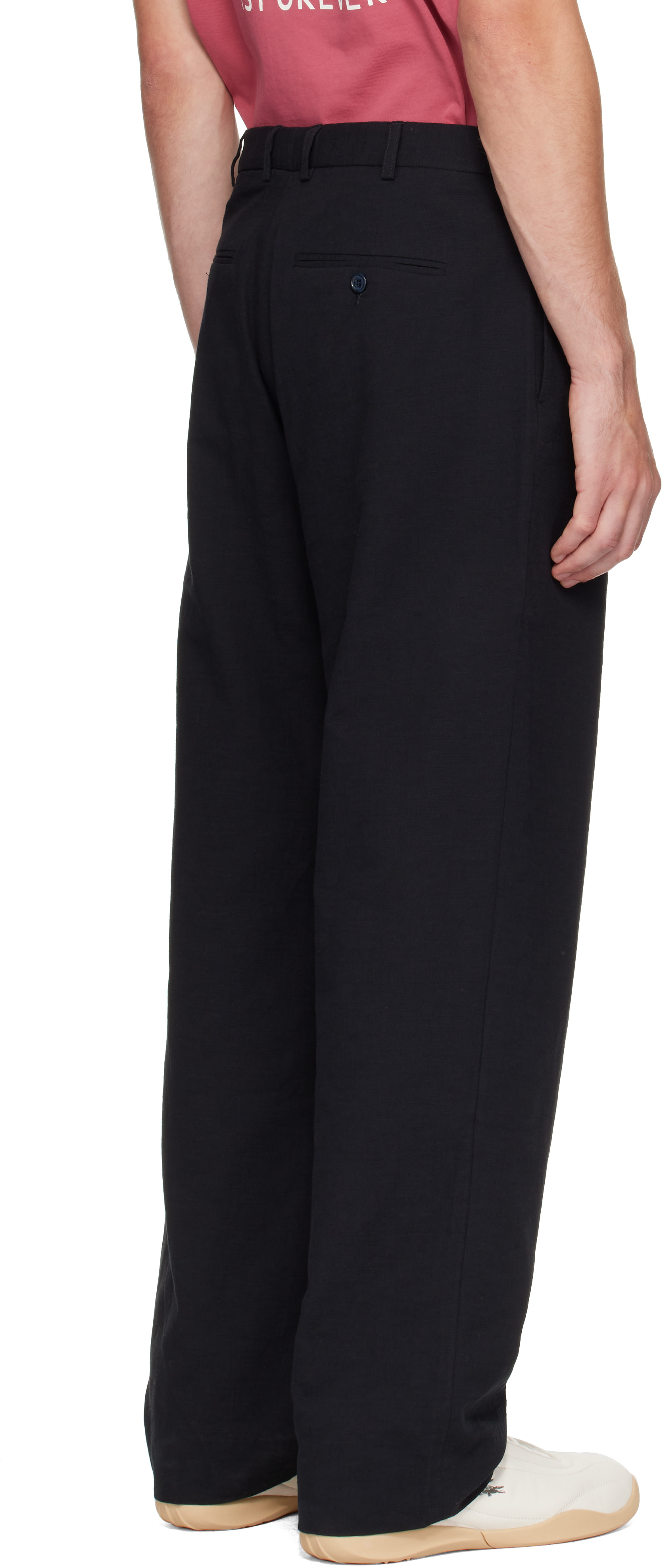 Palmes - Pantalon de complet ample noir à plis