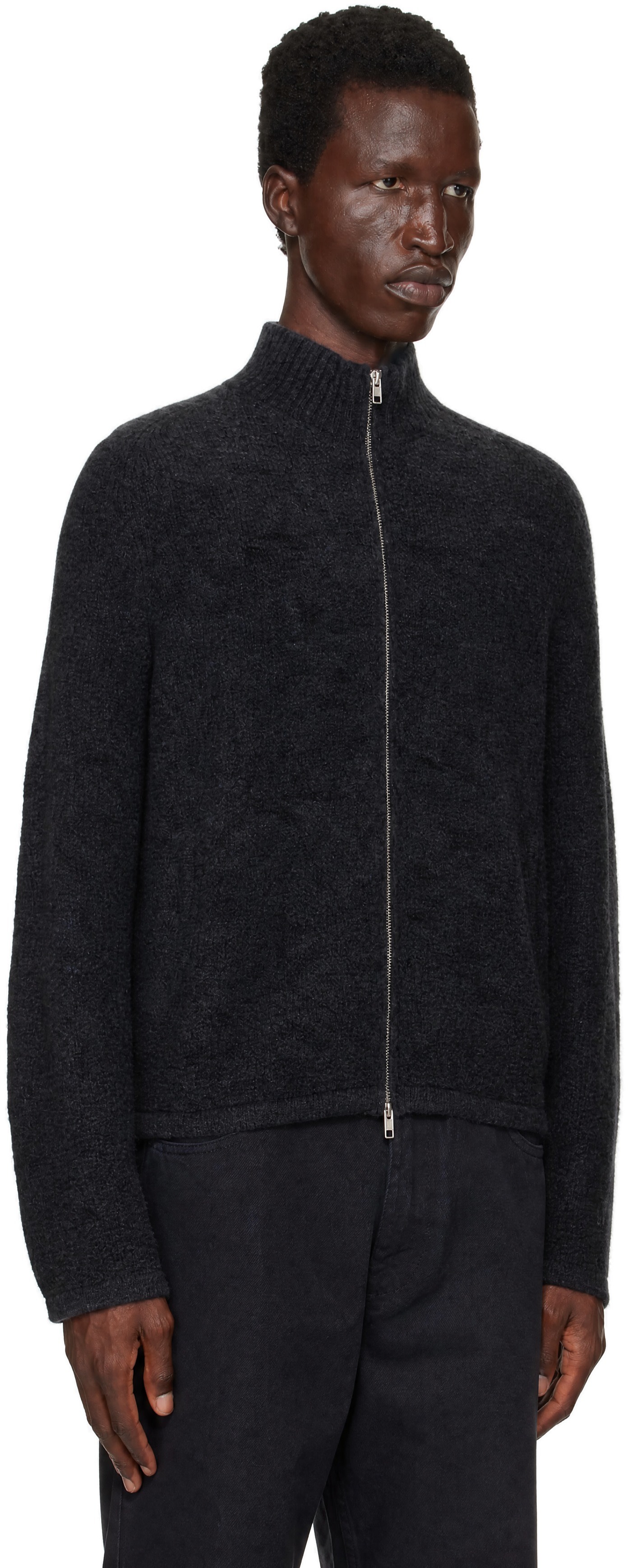 Palmes - Gray Knitted Zip Sweater