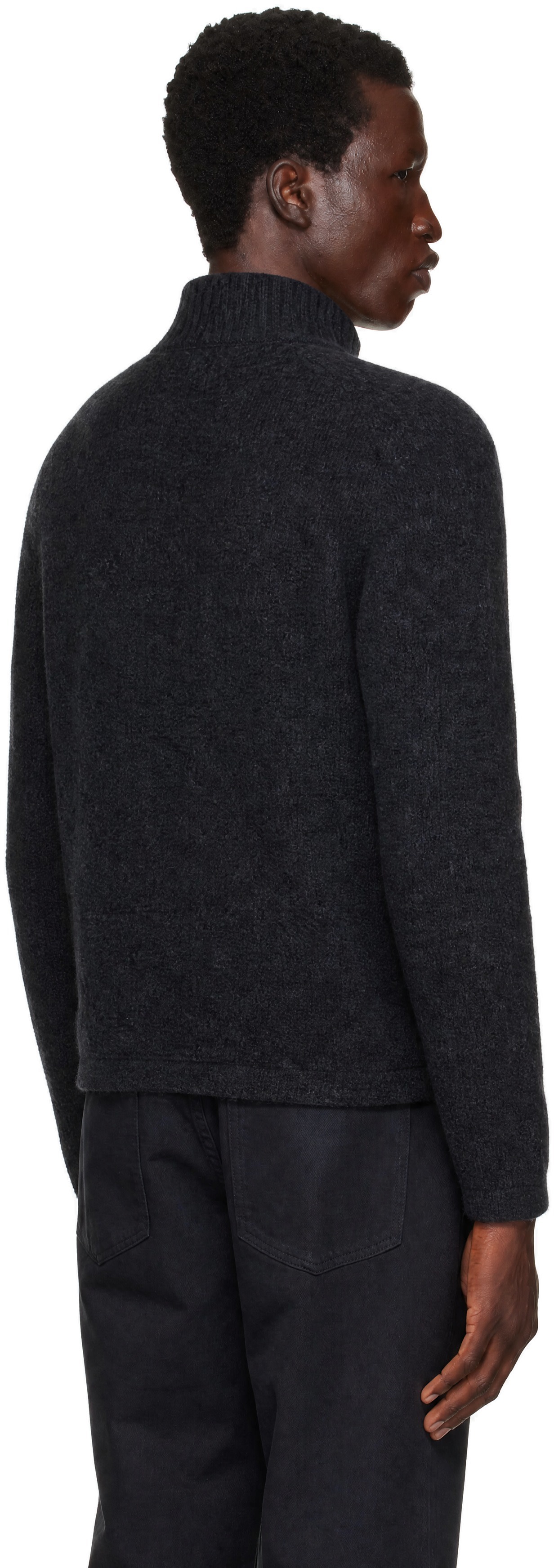 Palmes - Pull gris en tricot à glissière