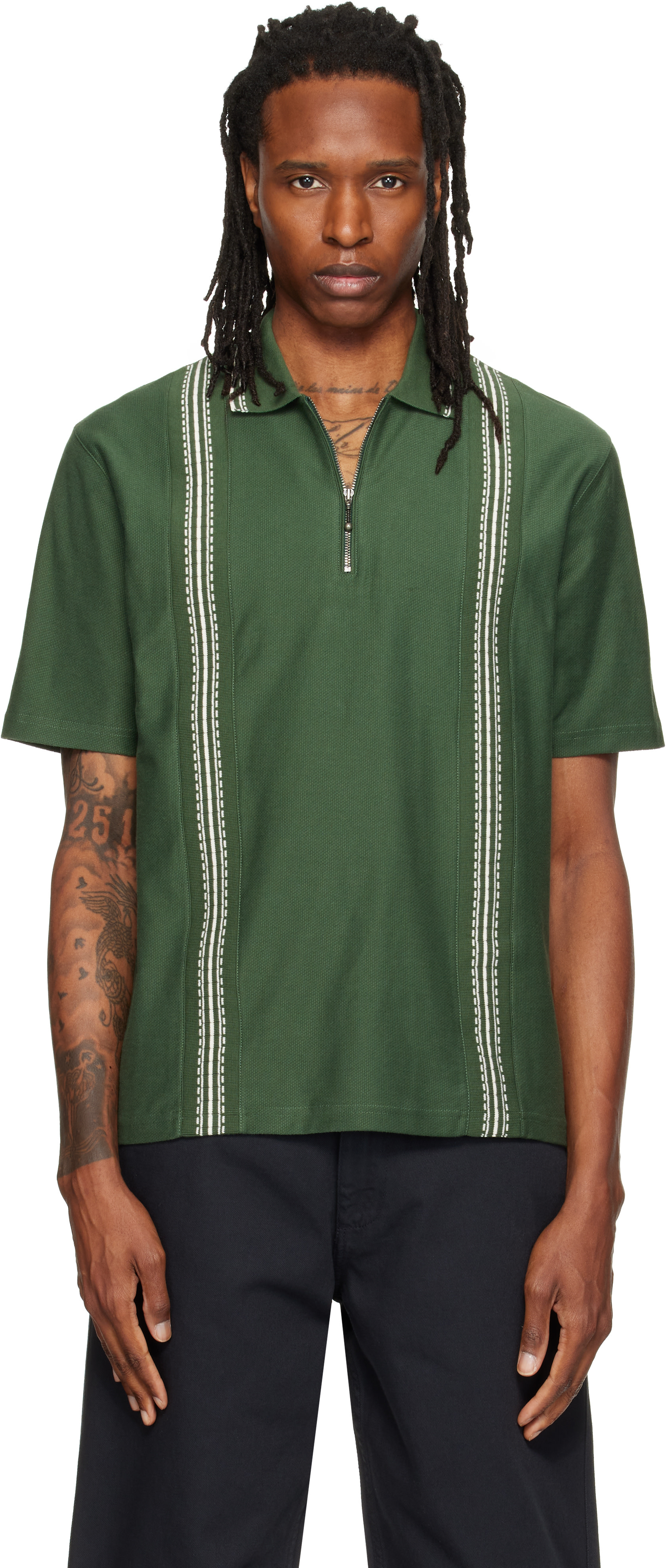 Palmes - Green Panel S/S Zip Polo