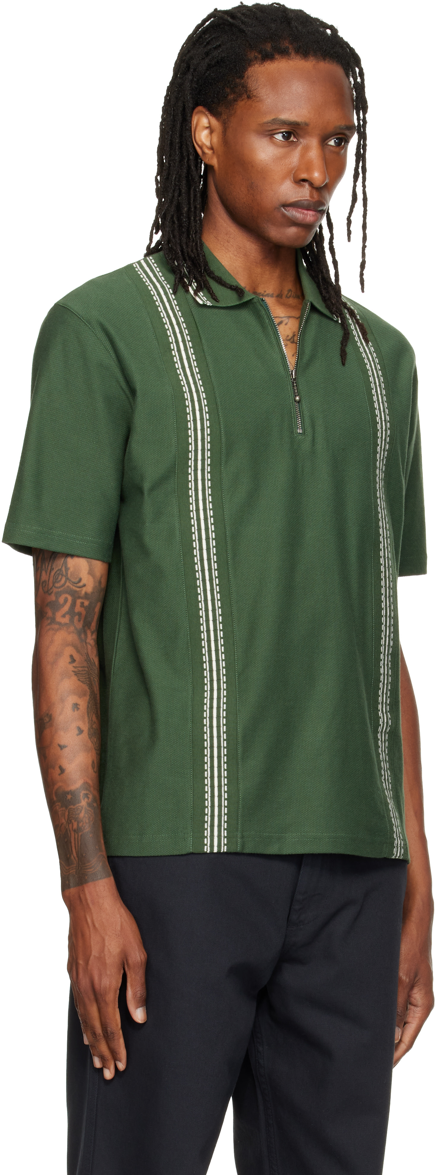 Palmes - Green Panel S/S Zip Polo
