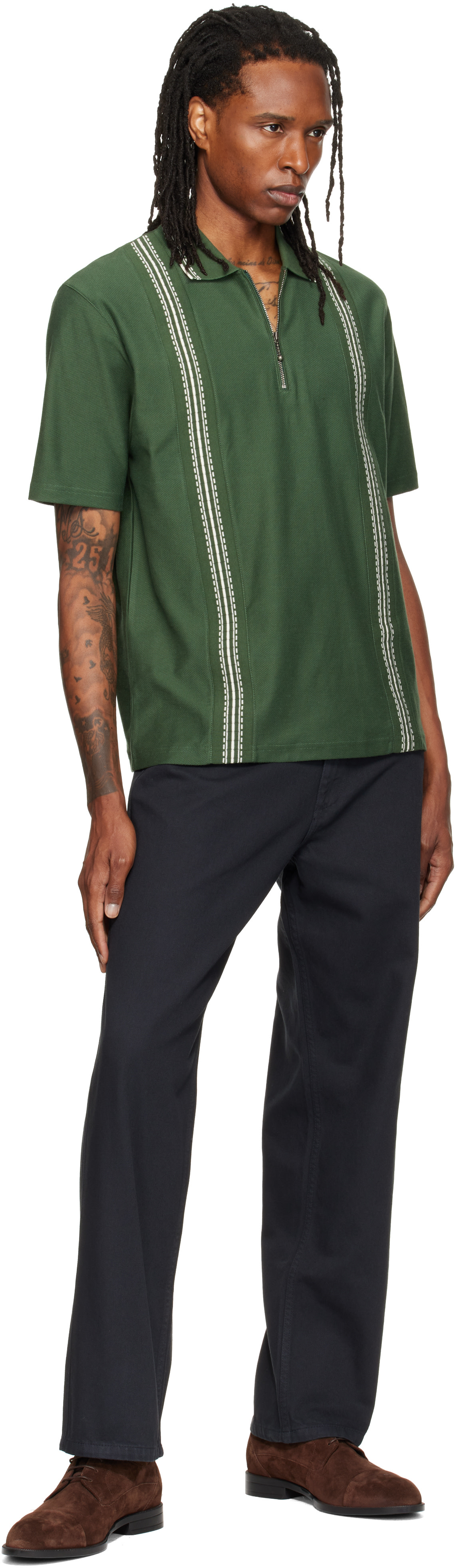Palmes - Green Panel S/S Zip Polo