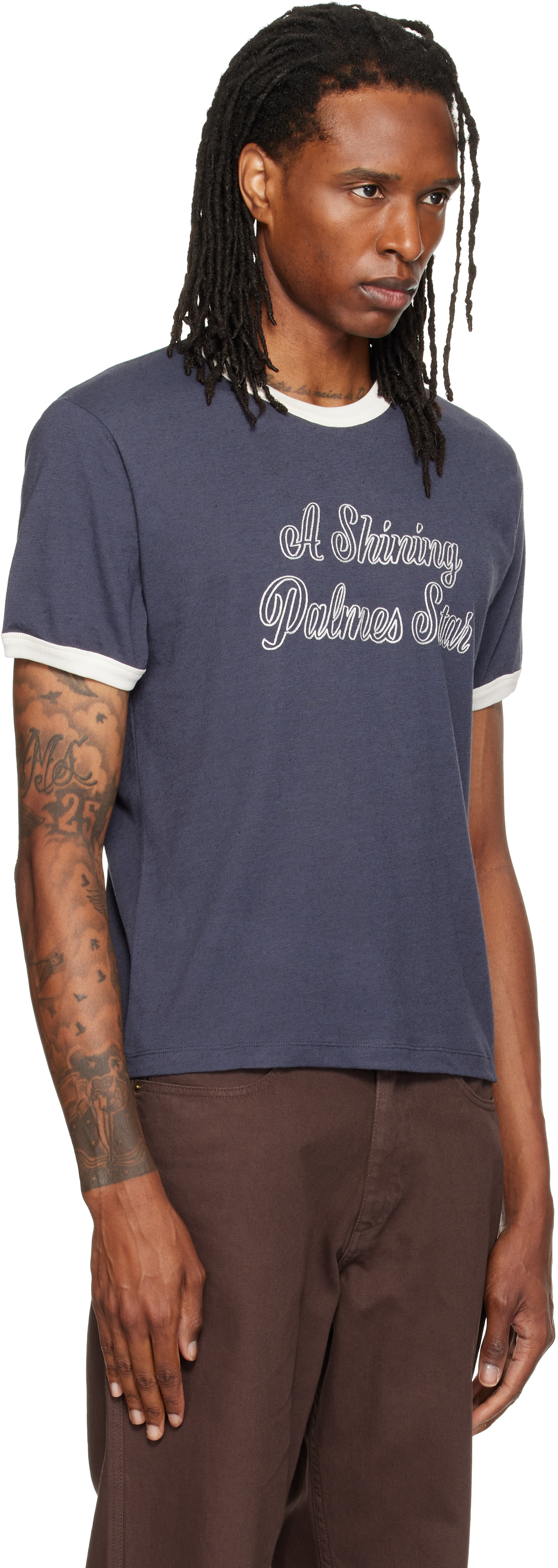 Palmes - ネイビー Star リンガーTシャツ