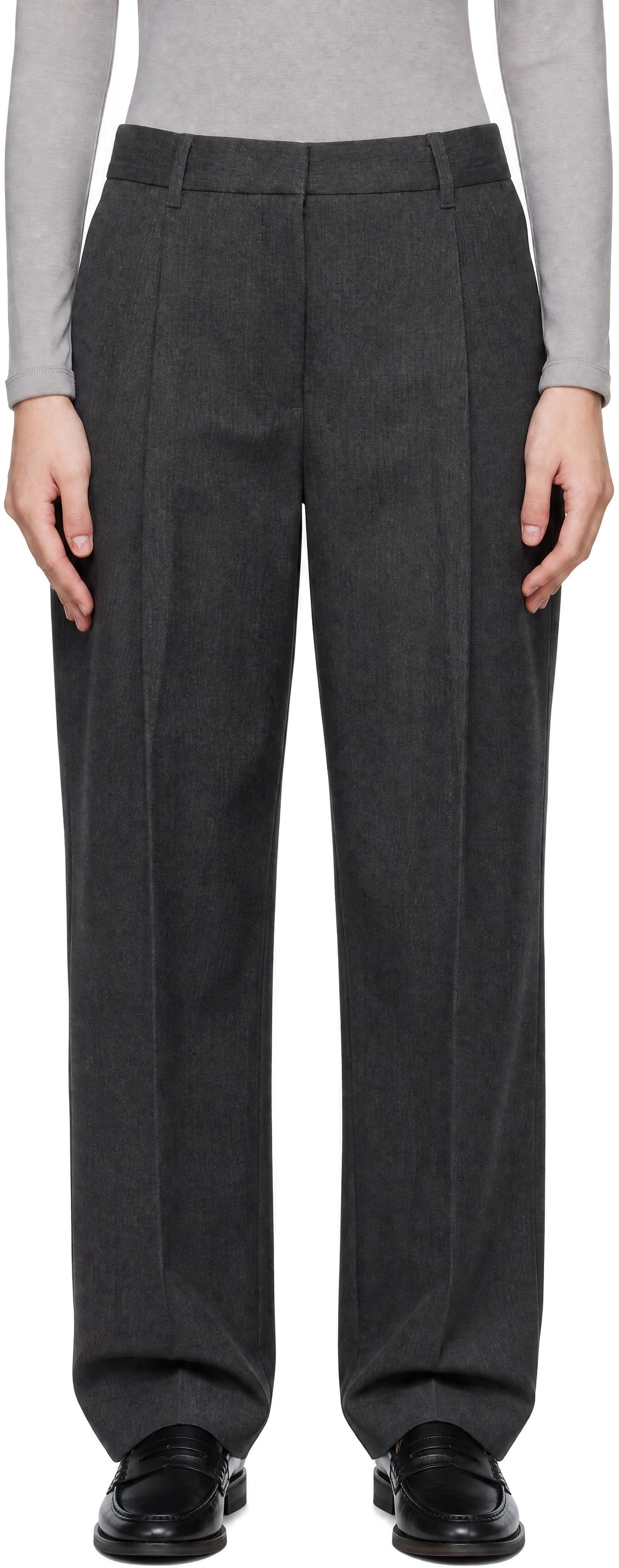 Dunst - Pantalon ample gris à plis