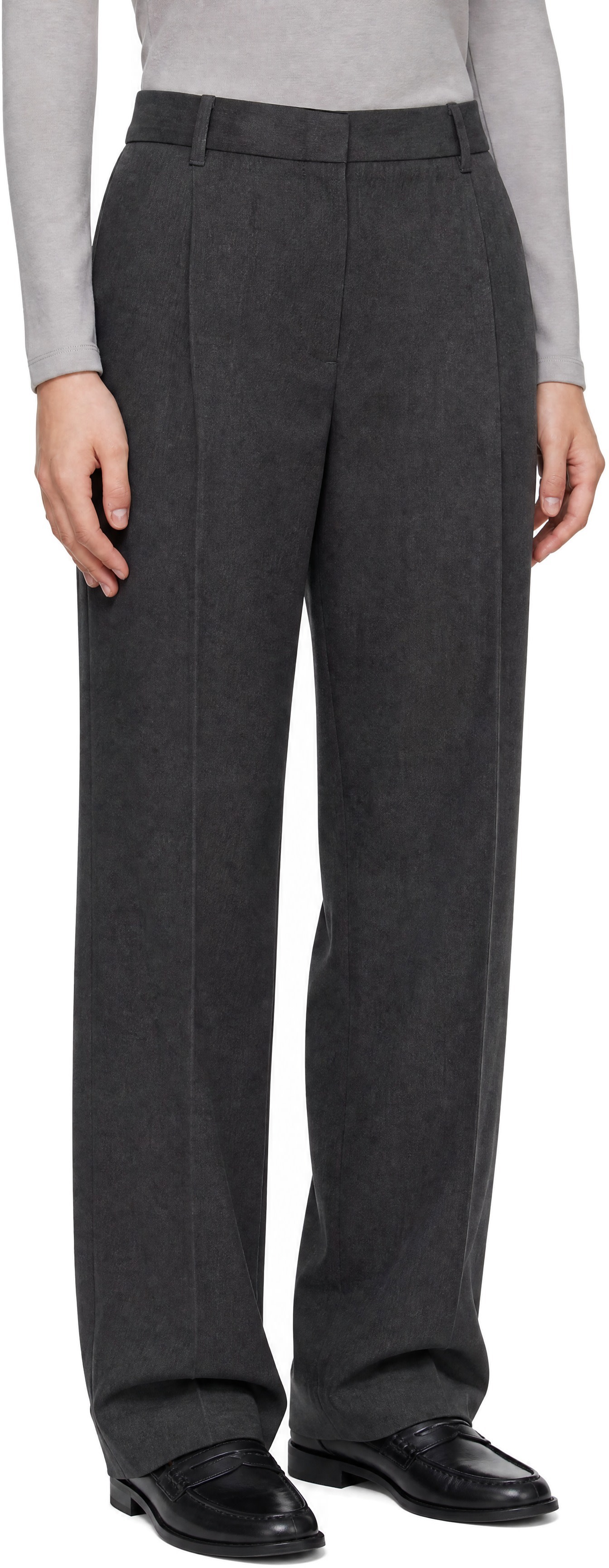 Dunst - Pantalon ample gris à plis