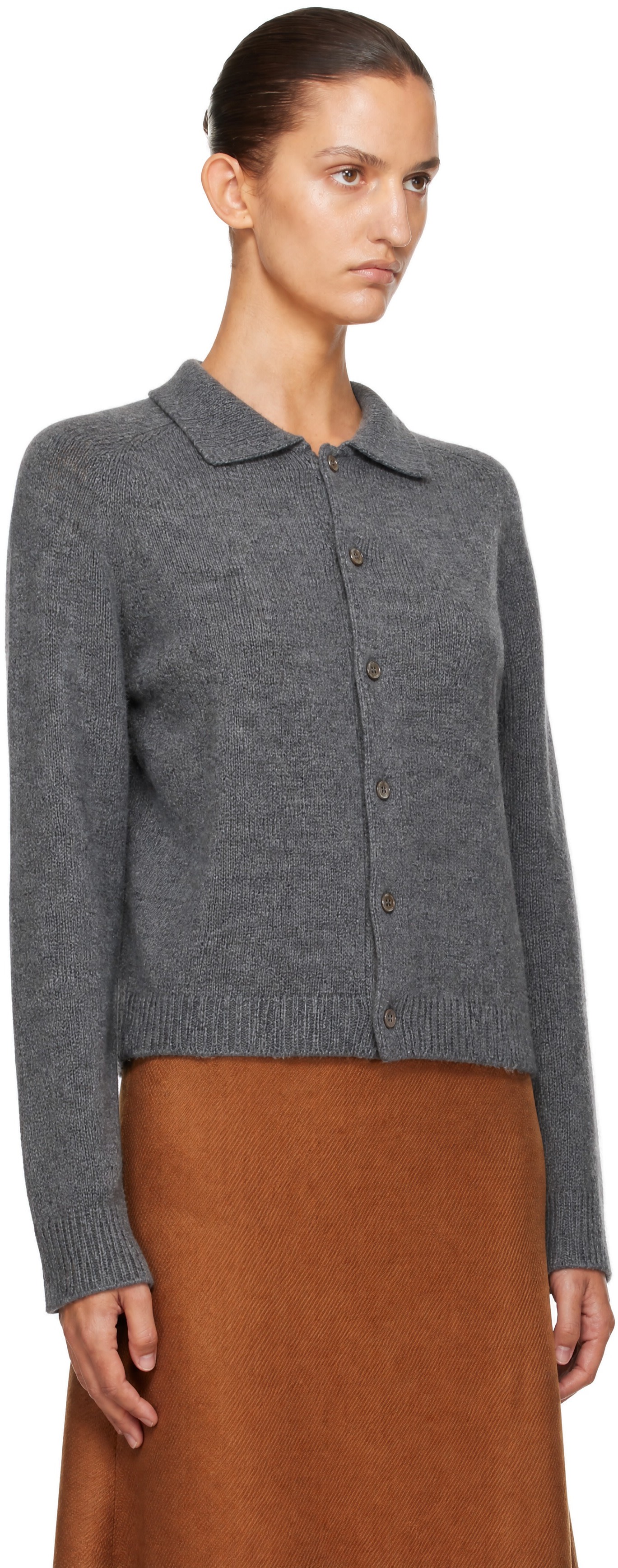 Dunst - Gray Collared Knit Cardigan