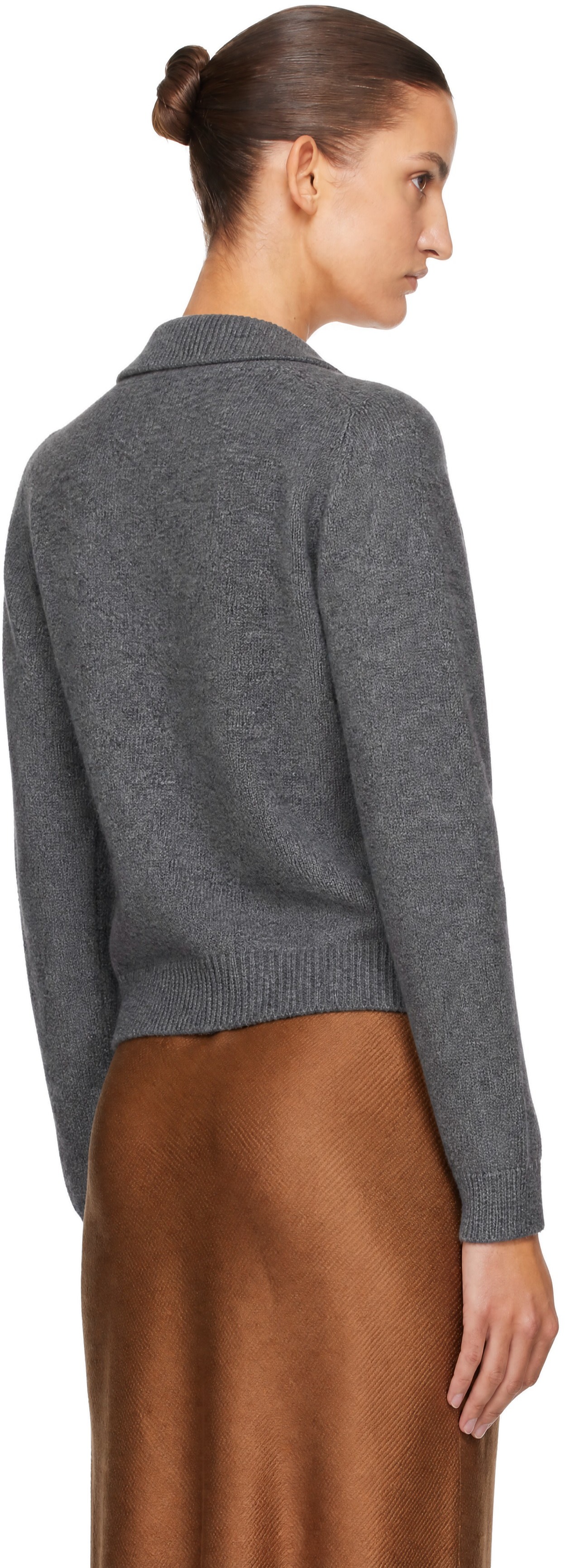 Dunst - Gray Collared Knit Cardigan