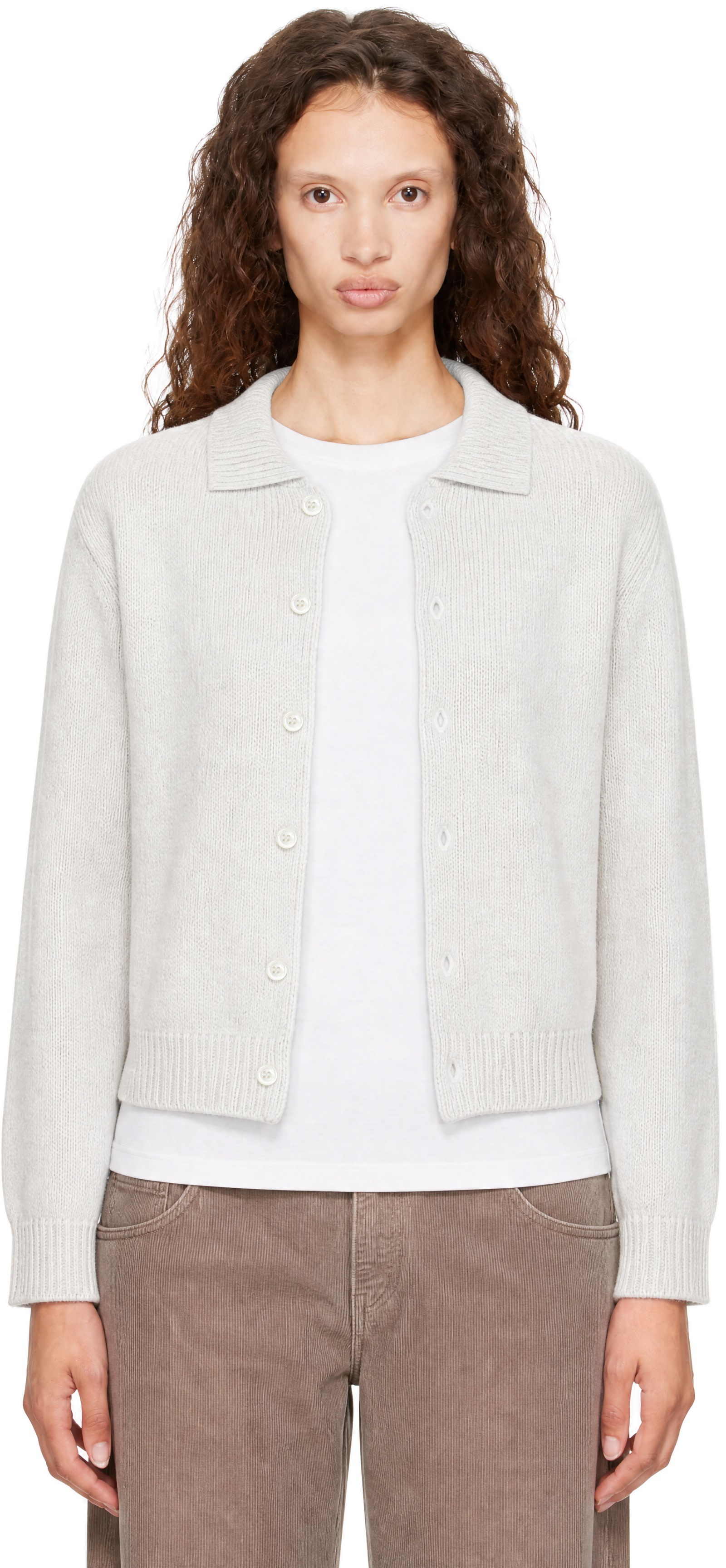 Dunst - Gray Collared Knit Cardigan