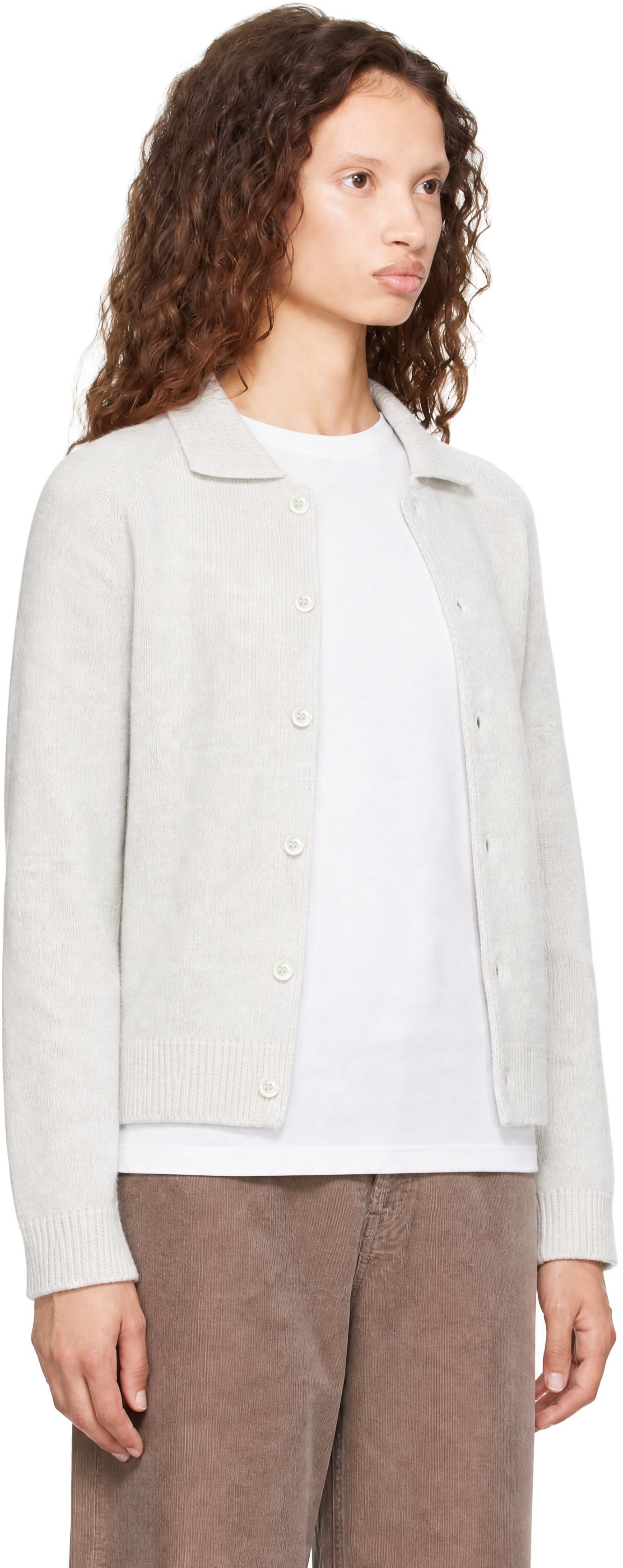 Dunst - Gray Collared Knit Cardigan