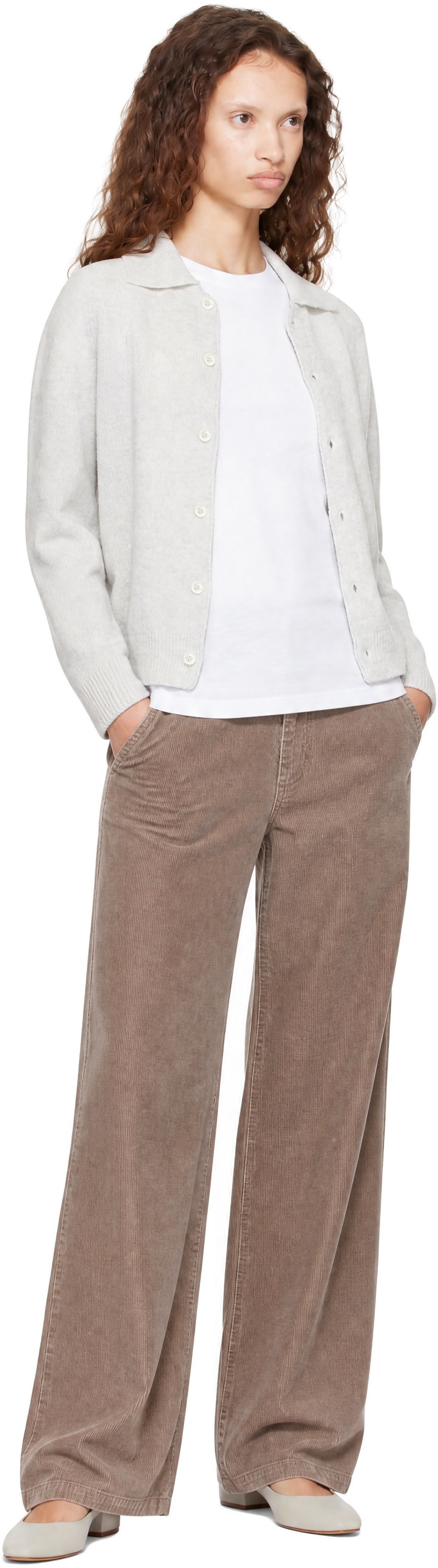 Dunst - Gray Collared Knit Cardigan