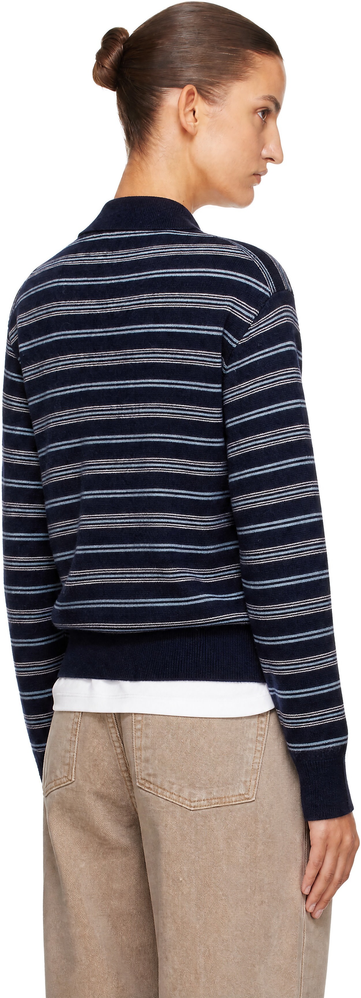 Dunst - Navy Collared Striped Sweater