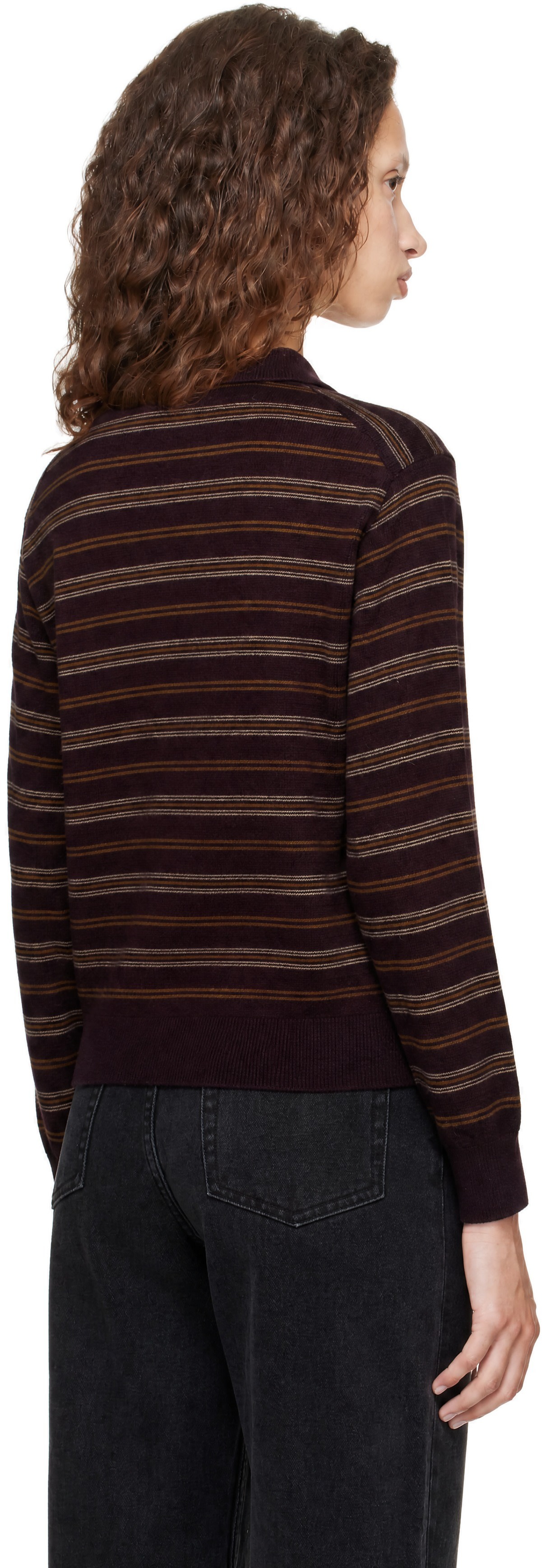 Dunst - Brown Collared Striped Sweater