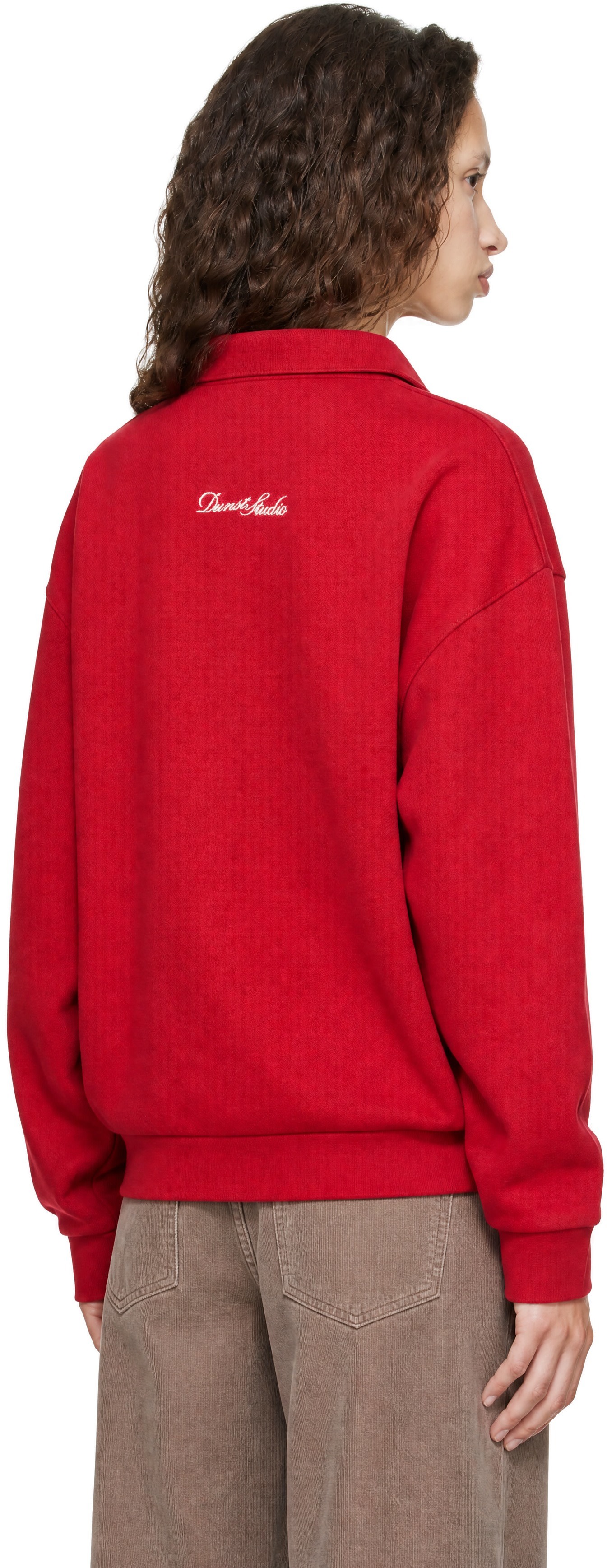 Dunst - Red Leather Logo Collared Polo