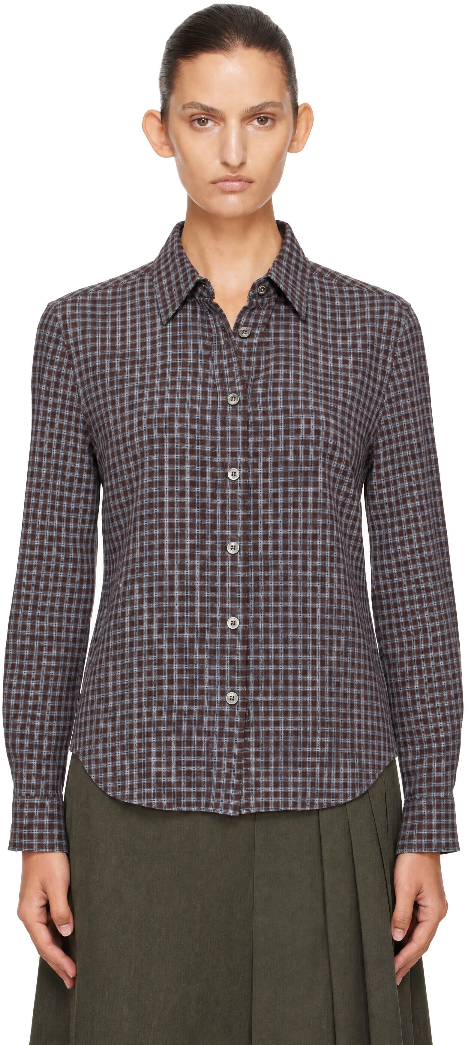 Dunst - Brown Essential Slim Checked Shirt