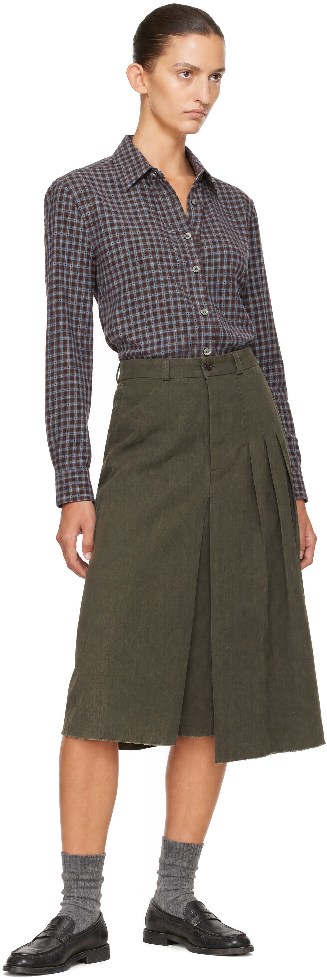 Dunst - Brown Essential Slim Checked Shirt