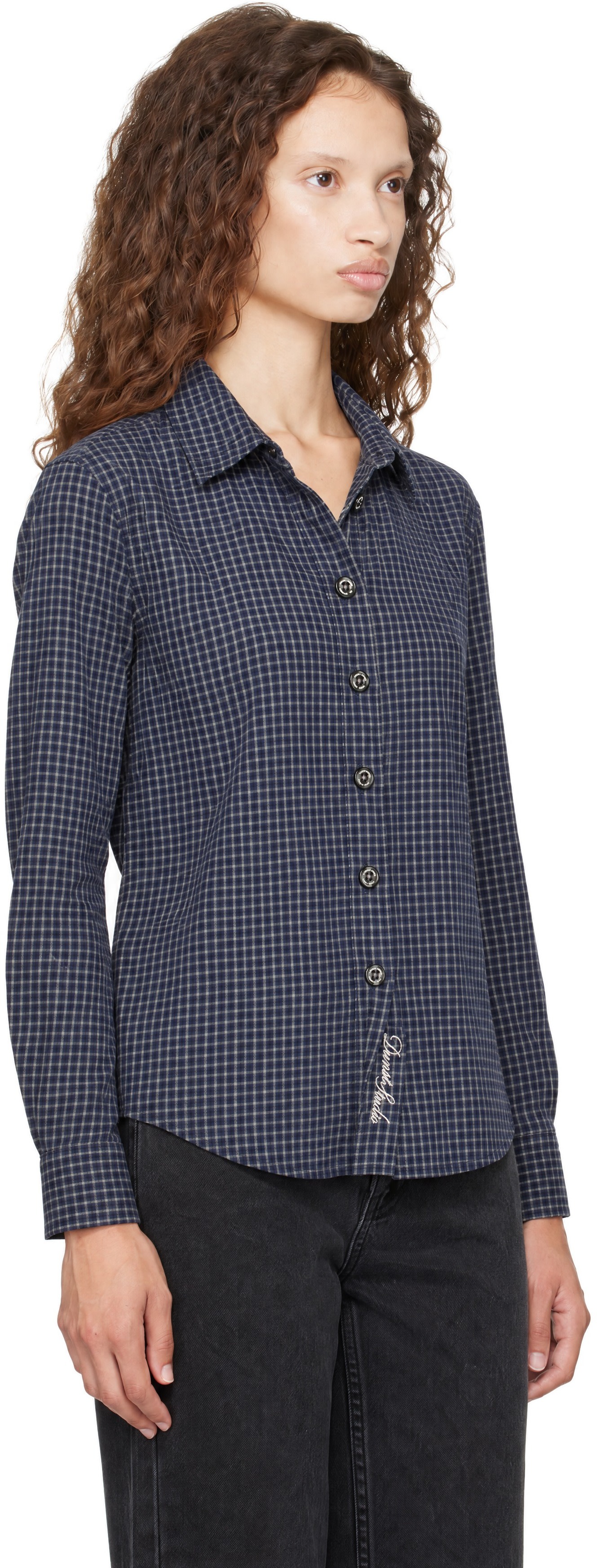 Dunst - Navy Essential Slim Checked Shirt
