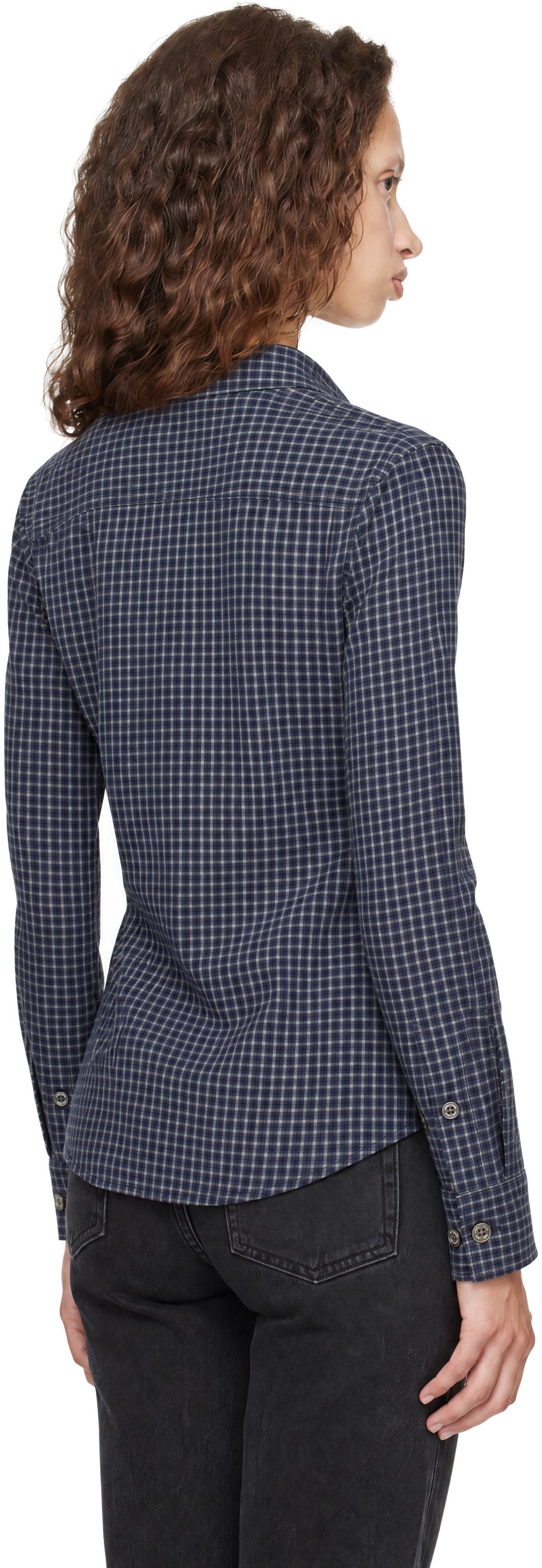 Dunst - Navy Essential Slim Checked Shirt