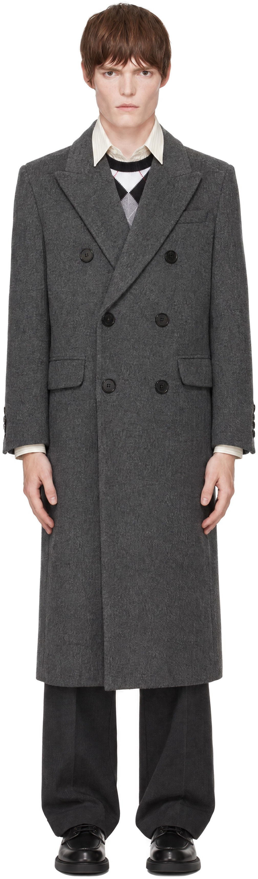 Dunst - Gray Tailored Double-Breasted Cashmere Coat