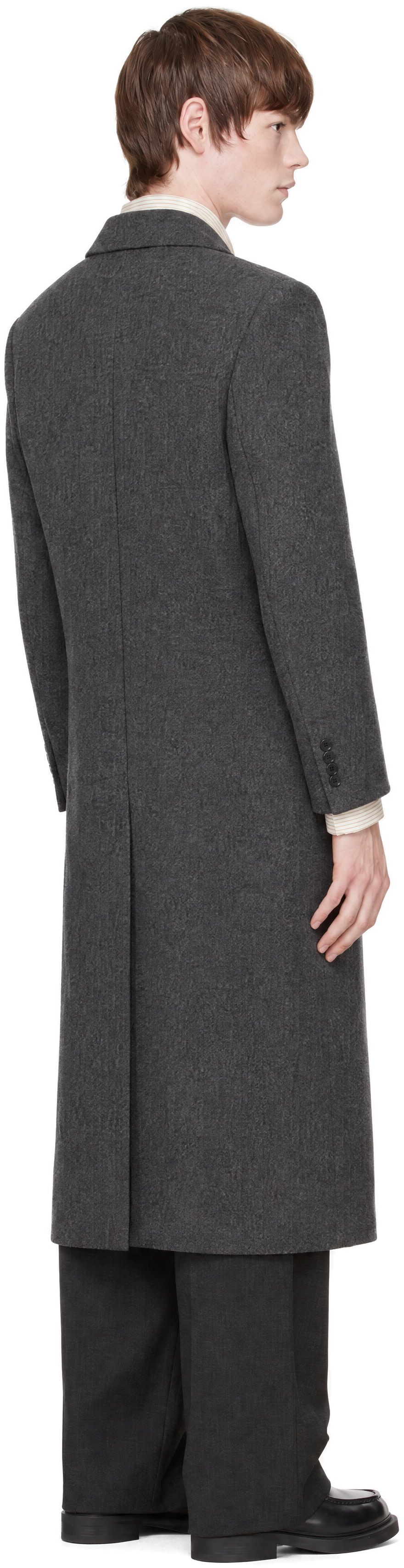 Dunst - Gray Tailored Double-Breasted Cashmere Coat