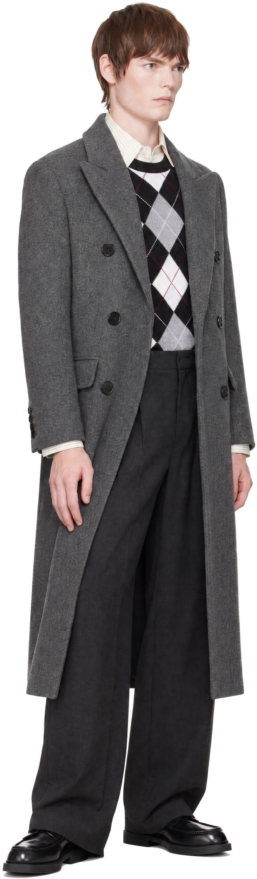 Dunst - Gray Tailored Double-Breasted Cashmere Coat