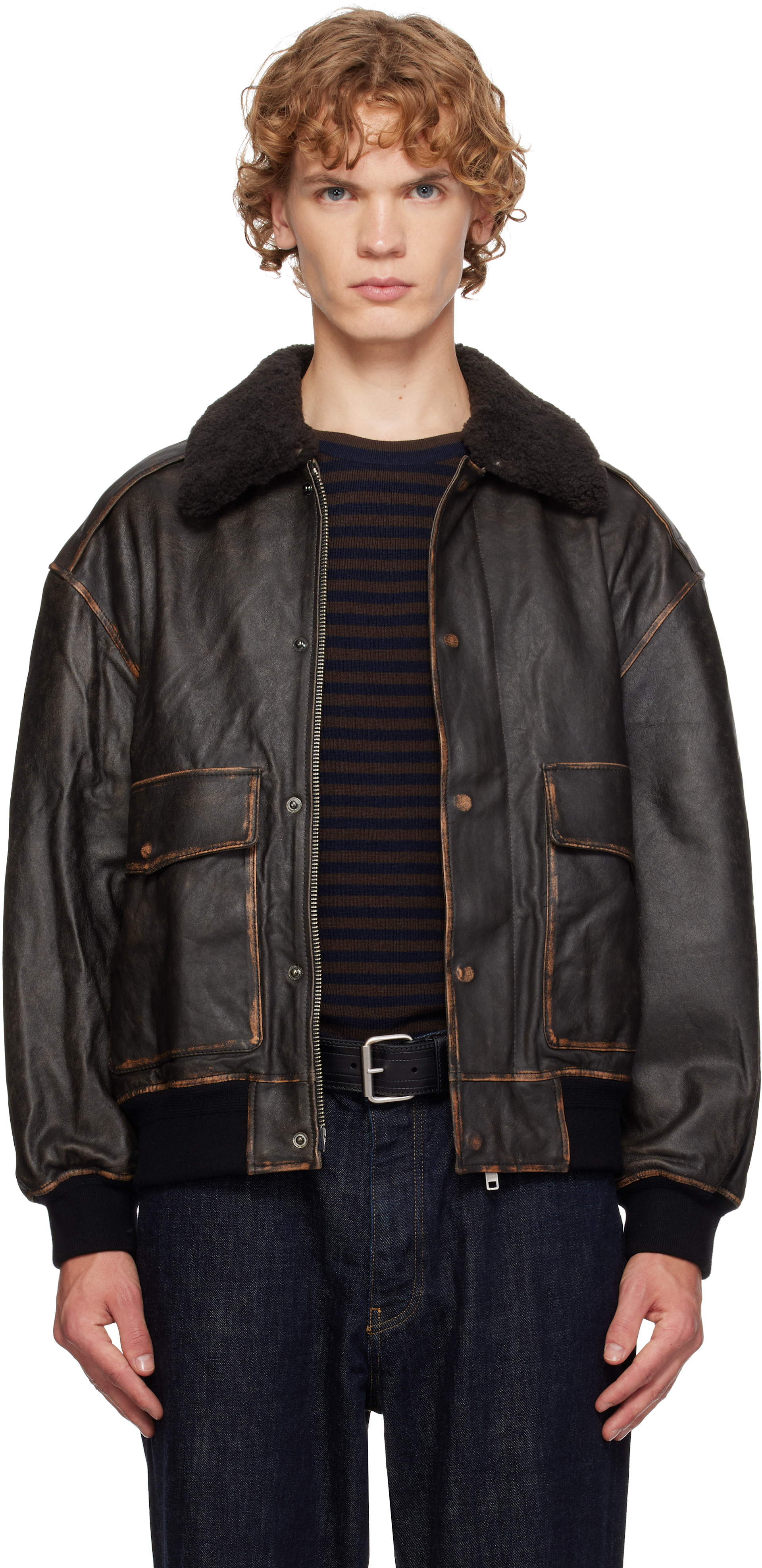 Dunst - Black Detachable A-2 Leather Jacket