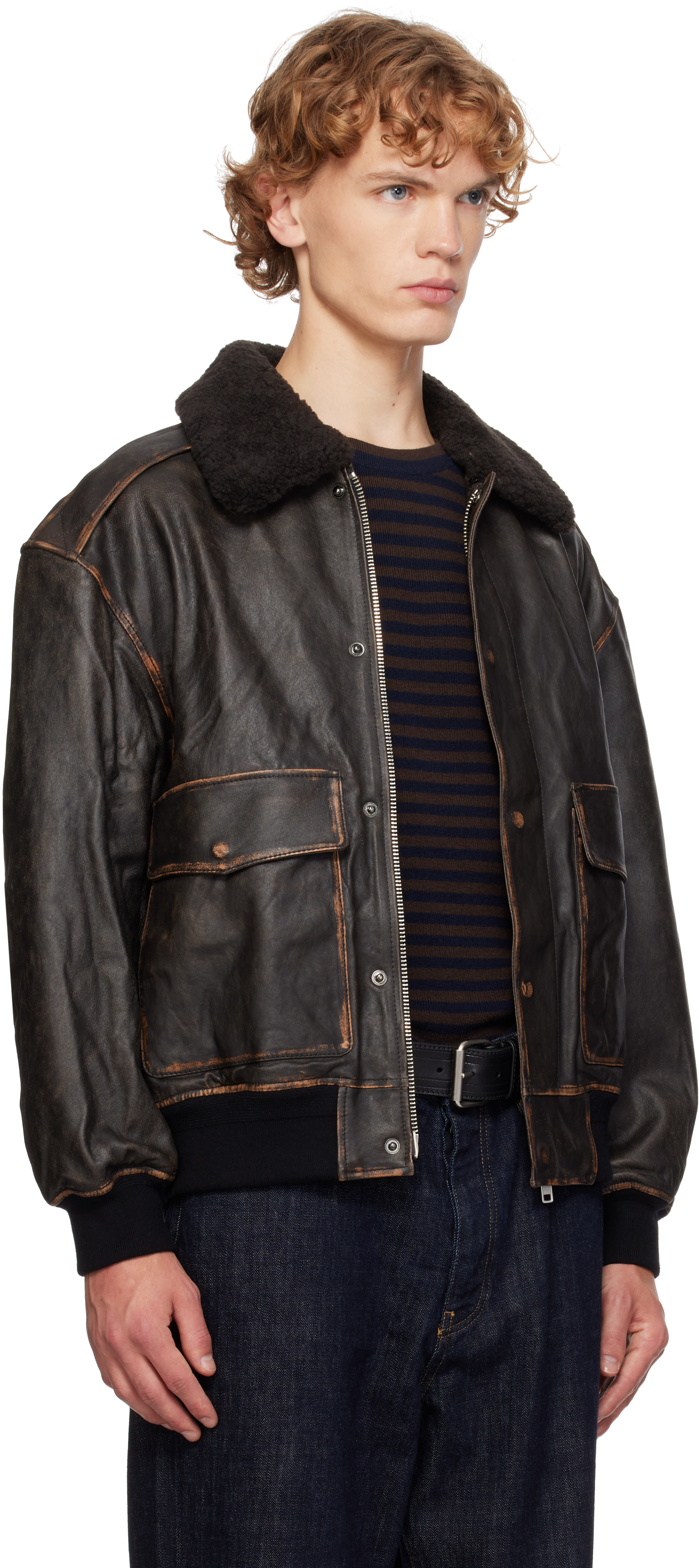 Dunst - Black Detachable A-2 Leather Jacket