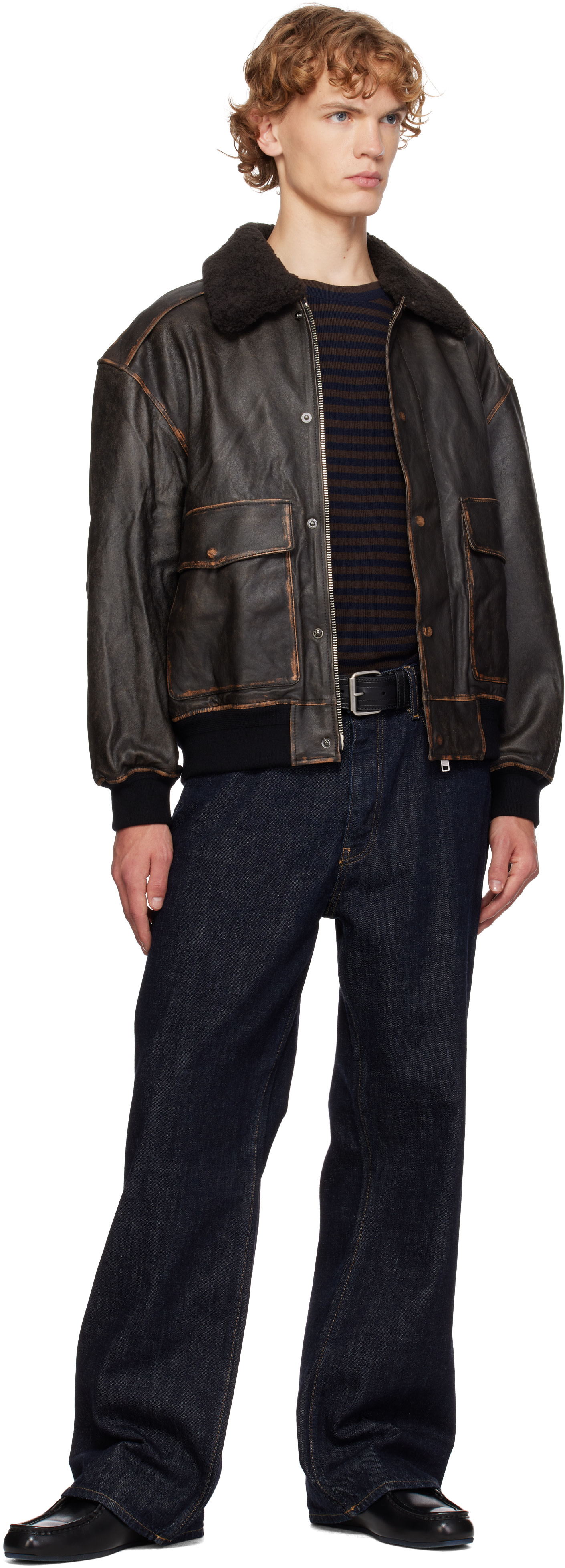 Dunst - Black Detachable A-2 Leather Jacket