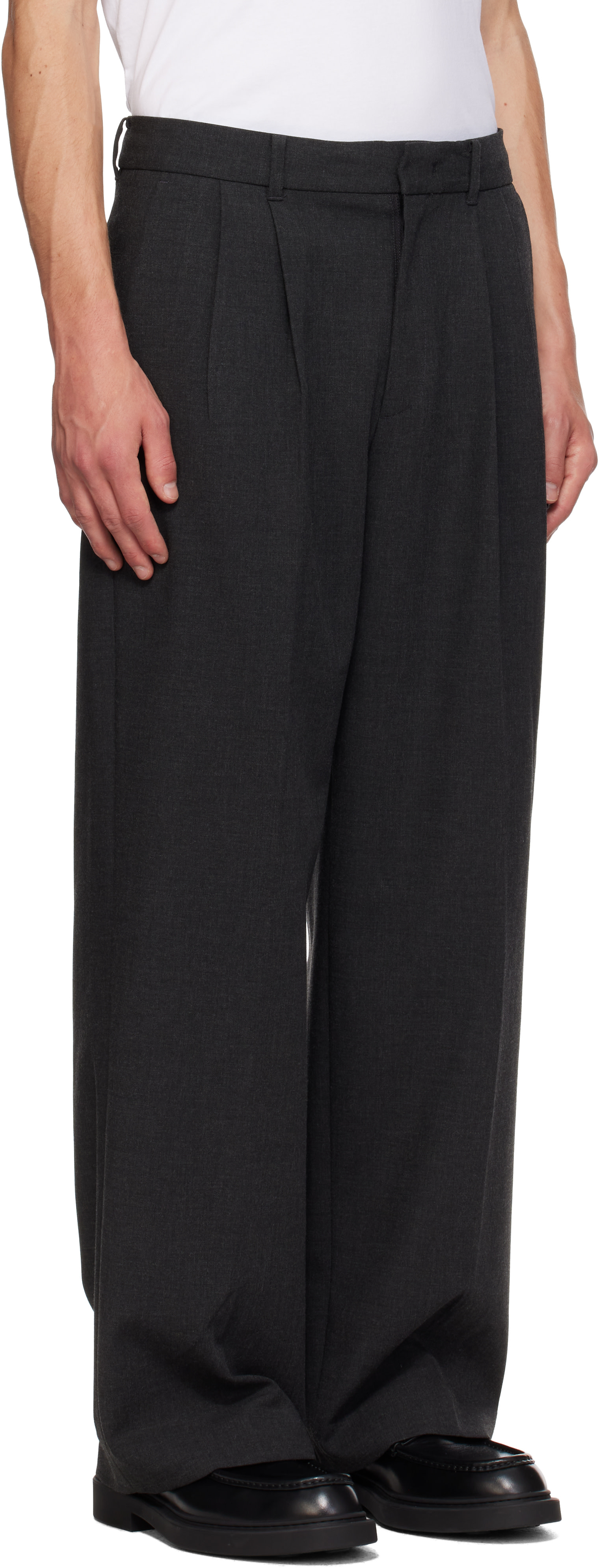 Dunst - Pantalon ample gris à plis
