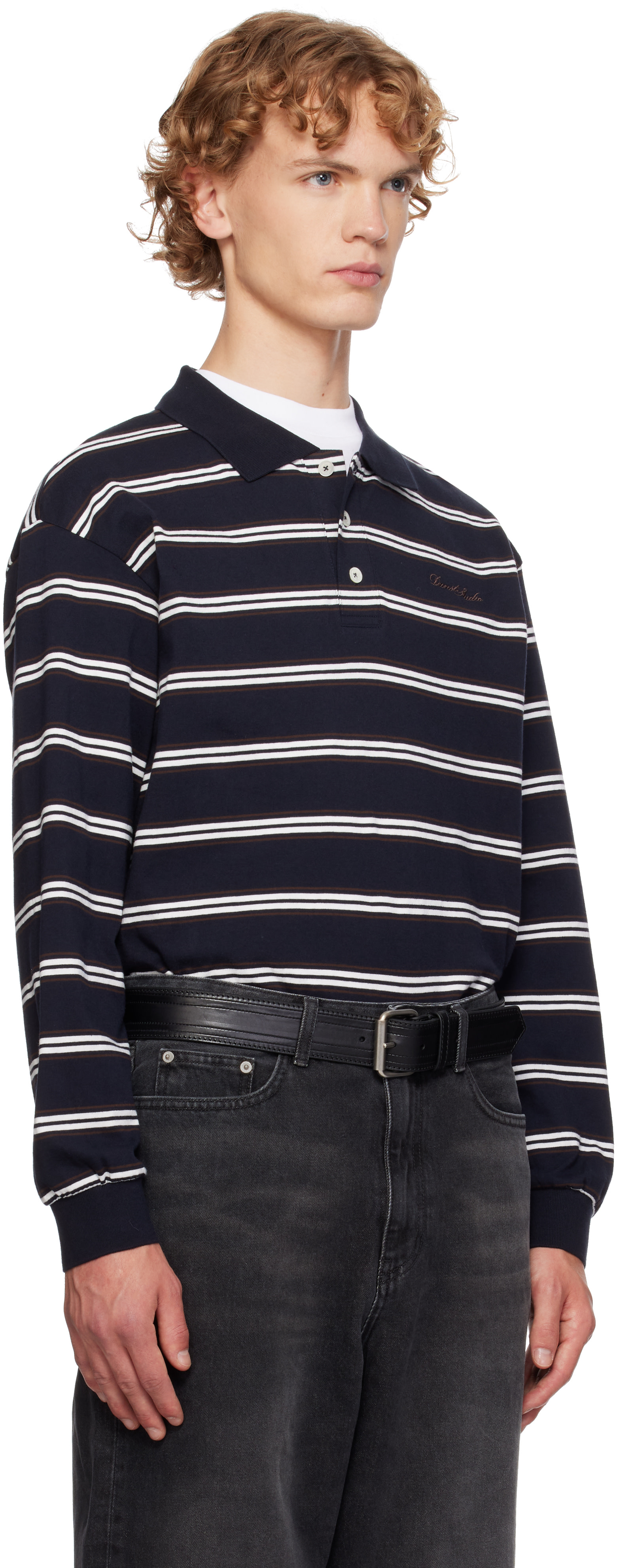 Dunst - Navy Stripe Collared Polo