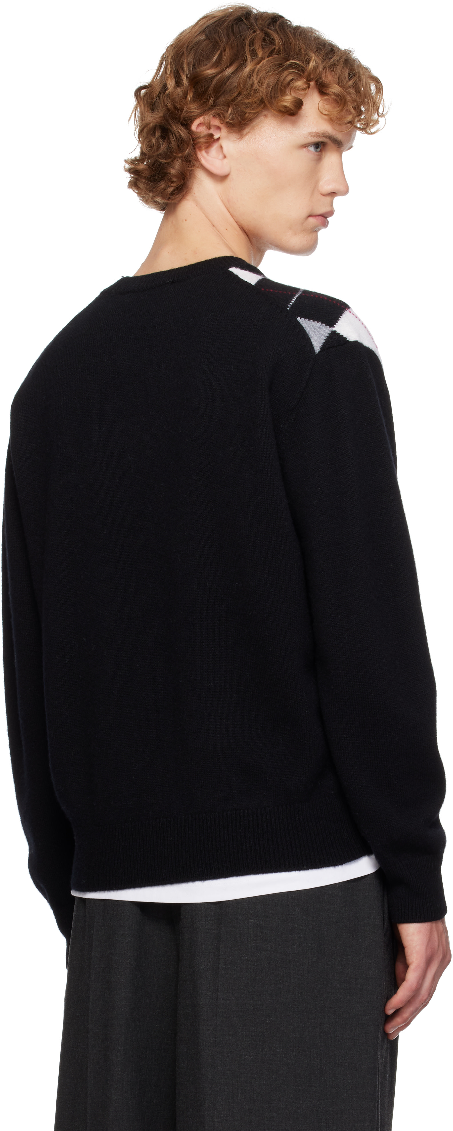 Dunst - Black Argyle Crew Neck Sweater