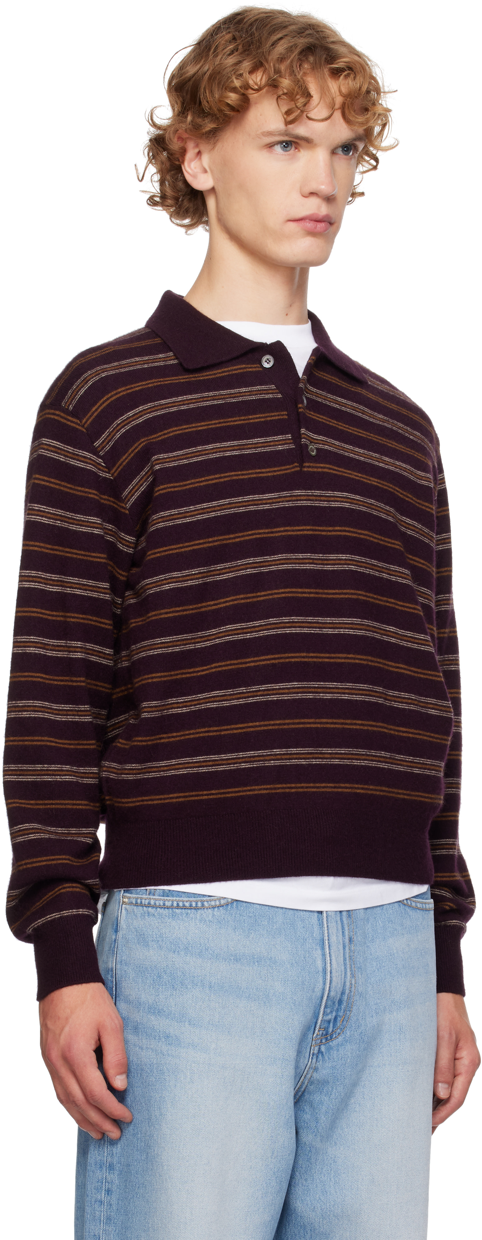 Dunst - Brown Collared Striped Polo
