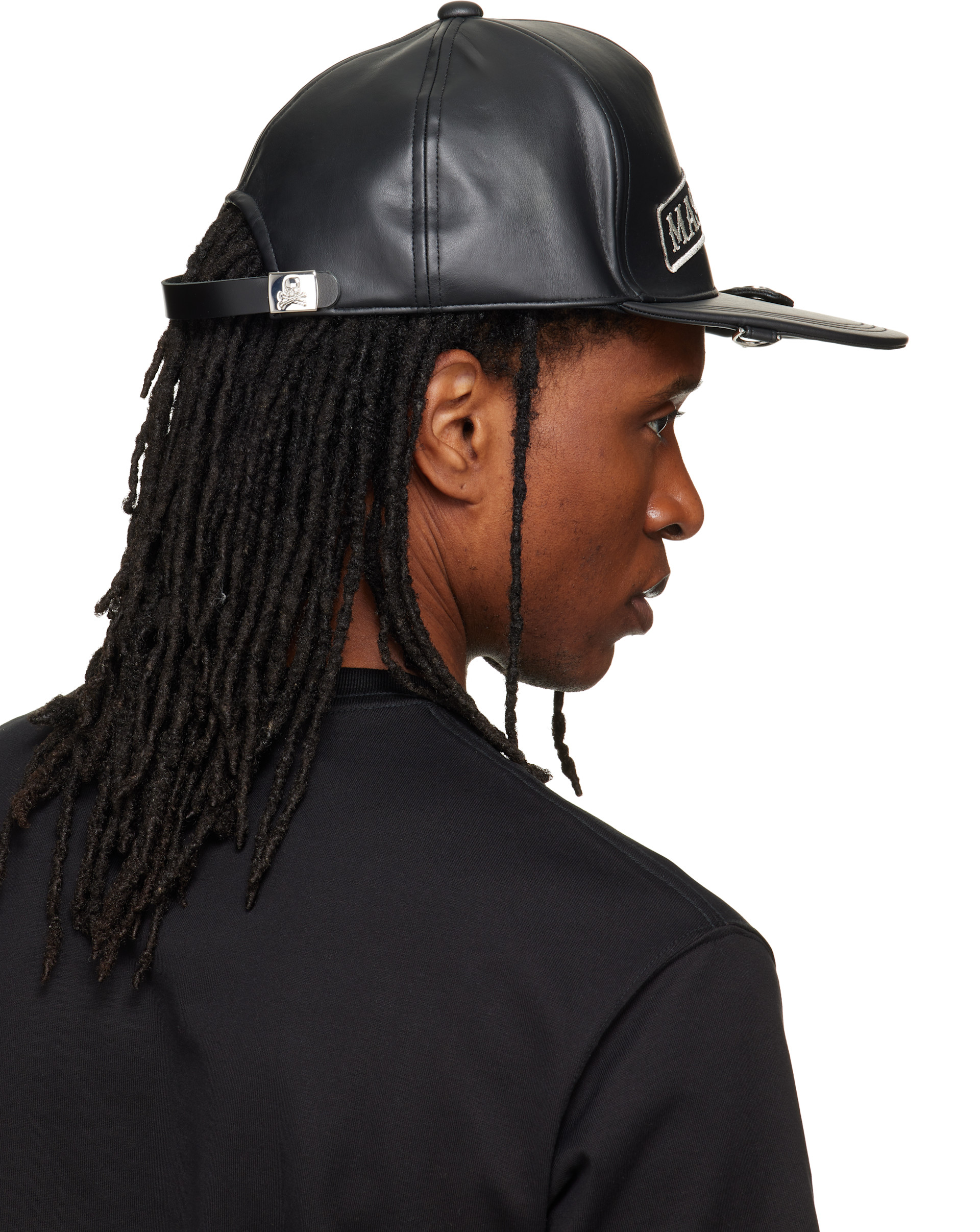 MASTERMIND WORLD - Black Faux-Leather Cap