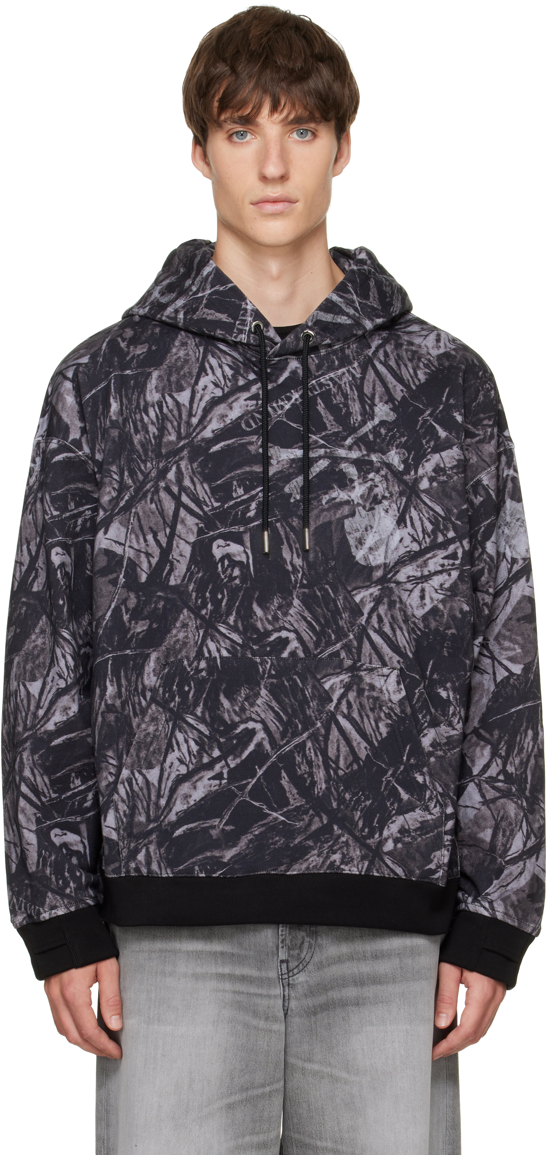MASTERMIND WORLD - Pull à capuche gris à motif camouflage