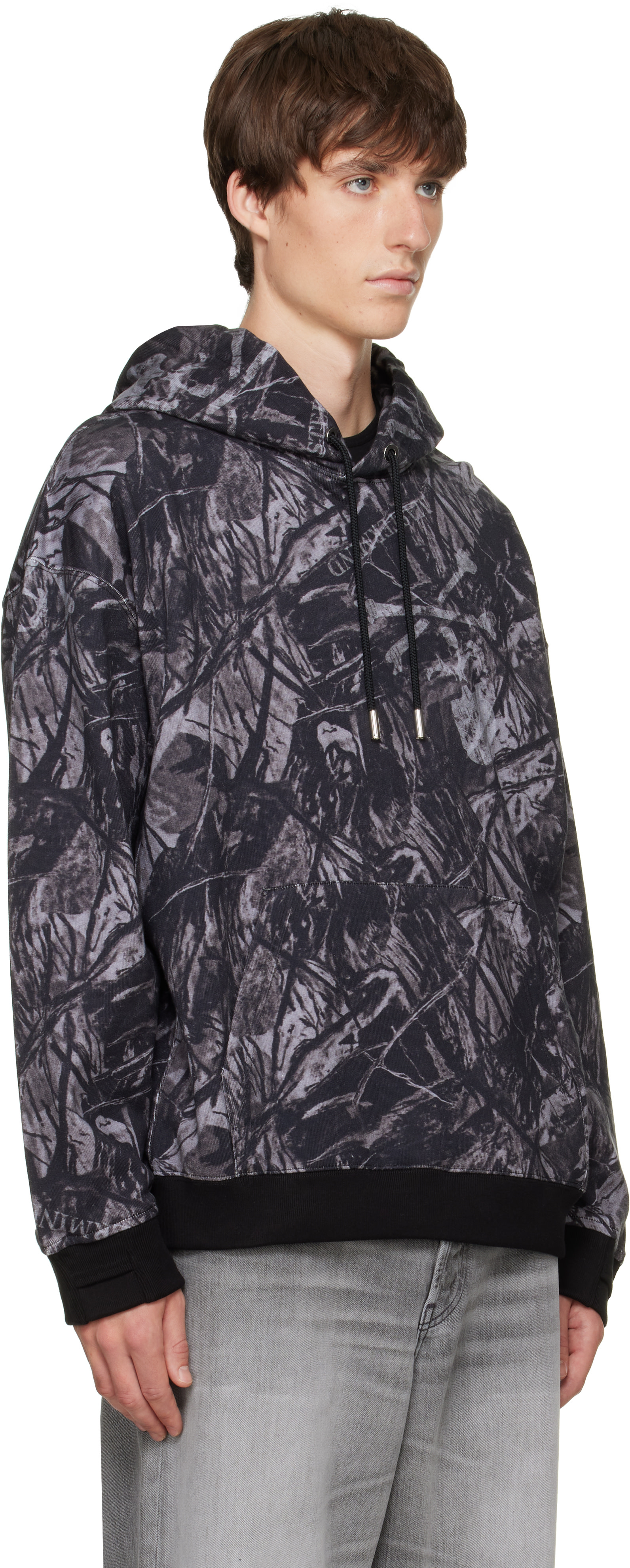 MASTERMIND WORLD - Pull à capuche gris à motif camouflage