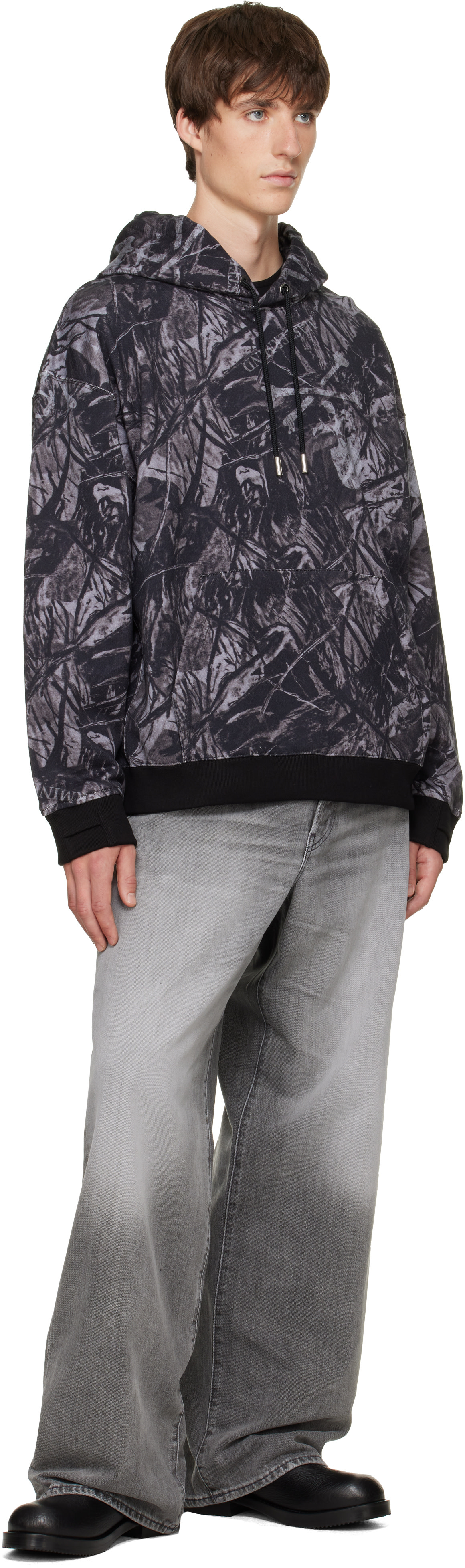 MASTERMIND WORLD - Pull à capuche gris à motif camouflage