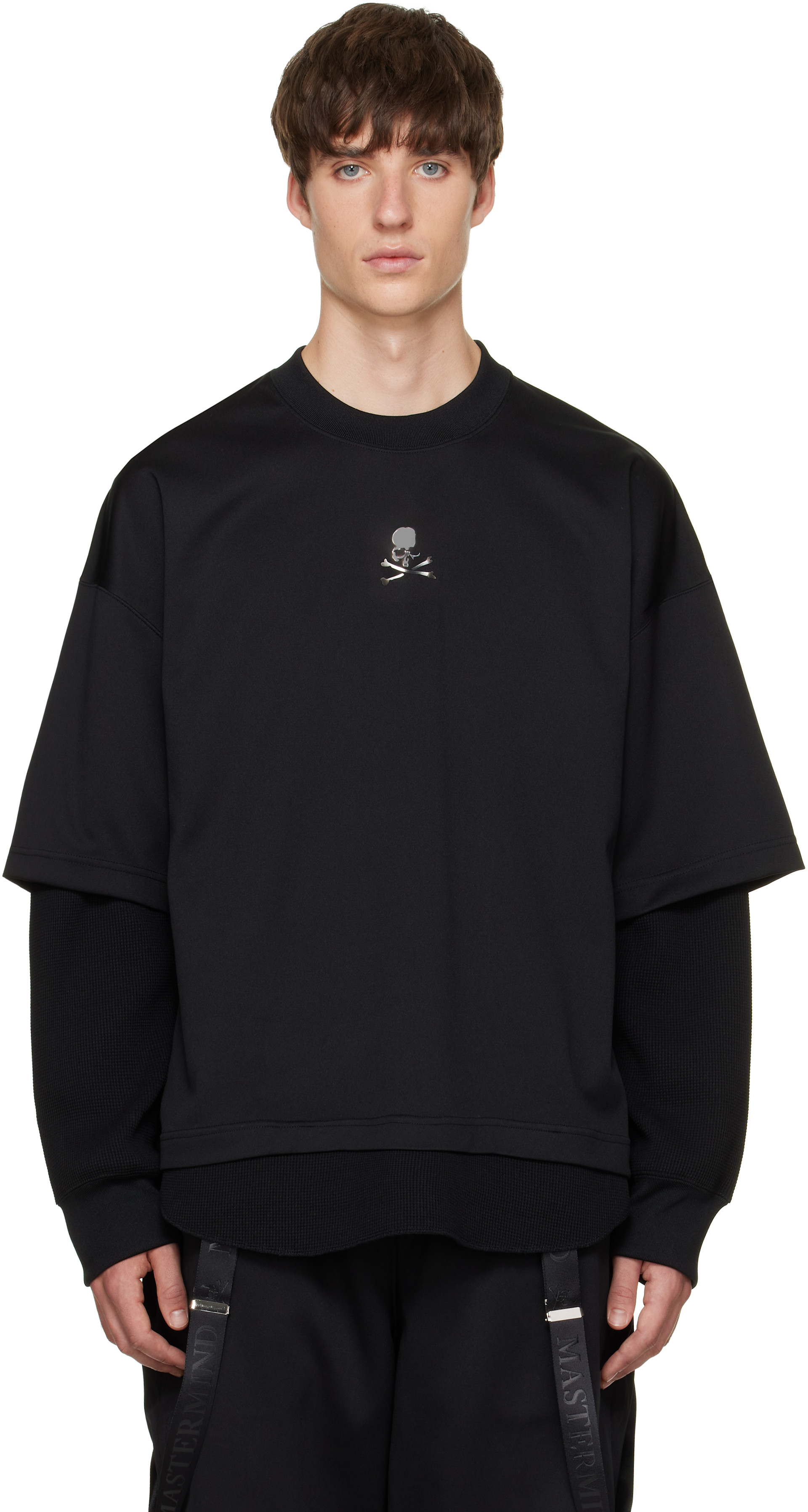 MASTERMIND WORLD - Black Layered Pullover Sweatshirt