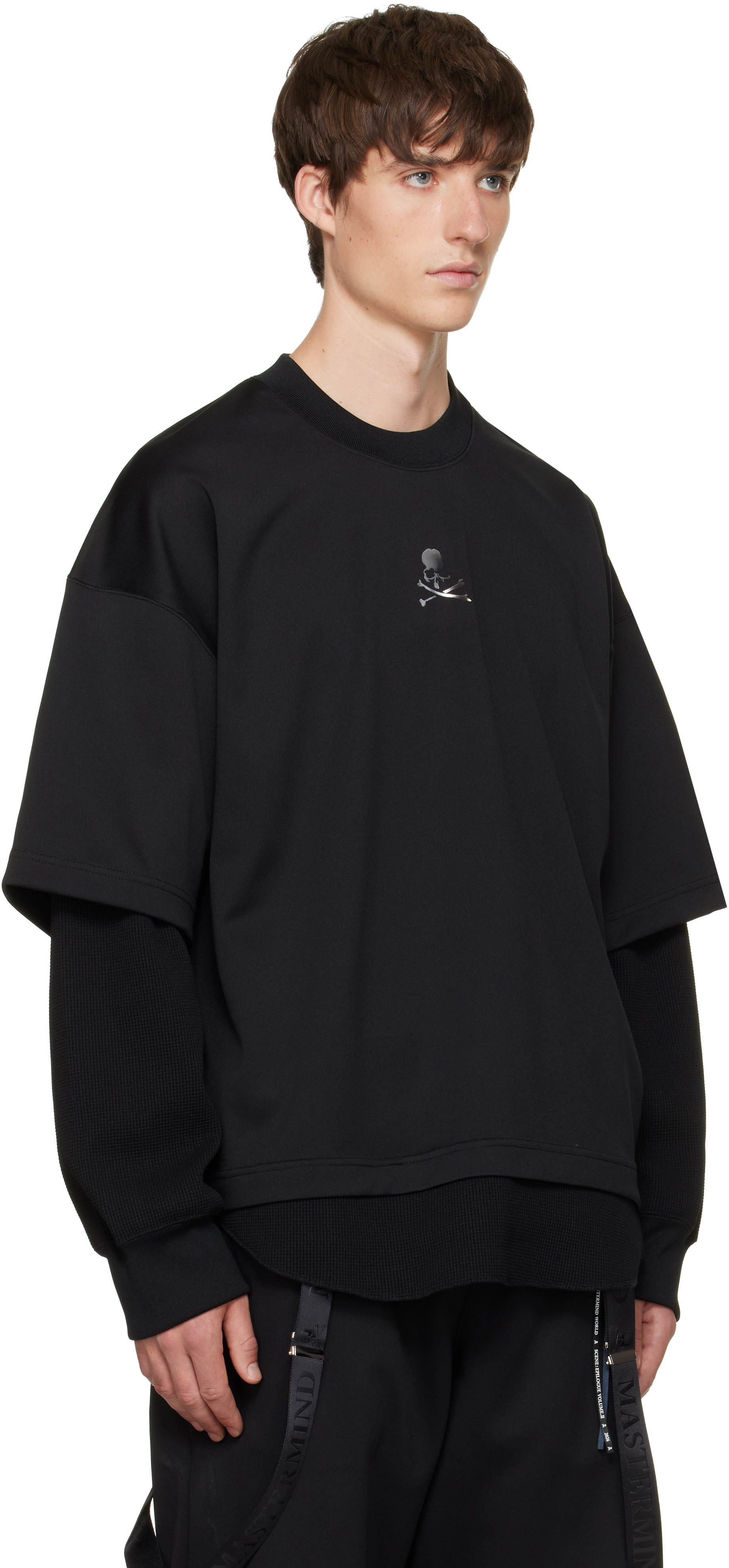 MASTERMIND WORLD - Black Layered Pullover Sweatshirt
