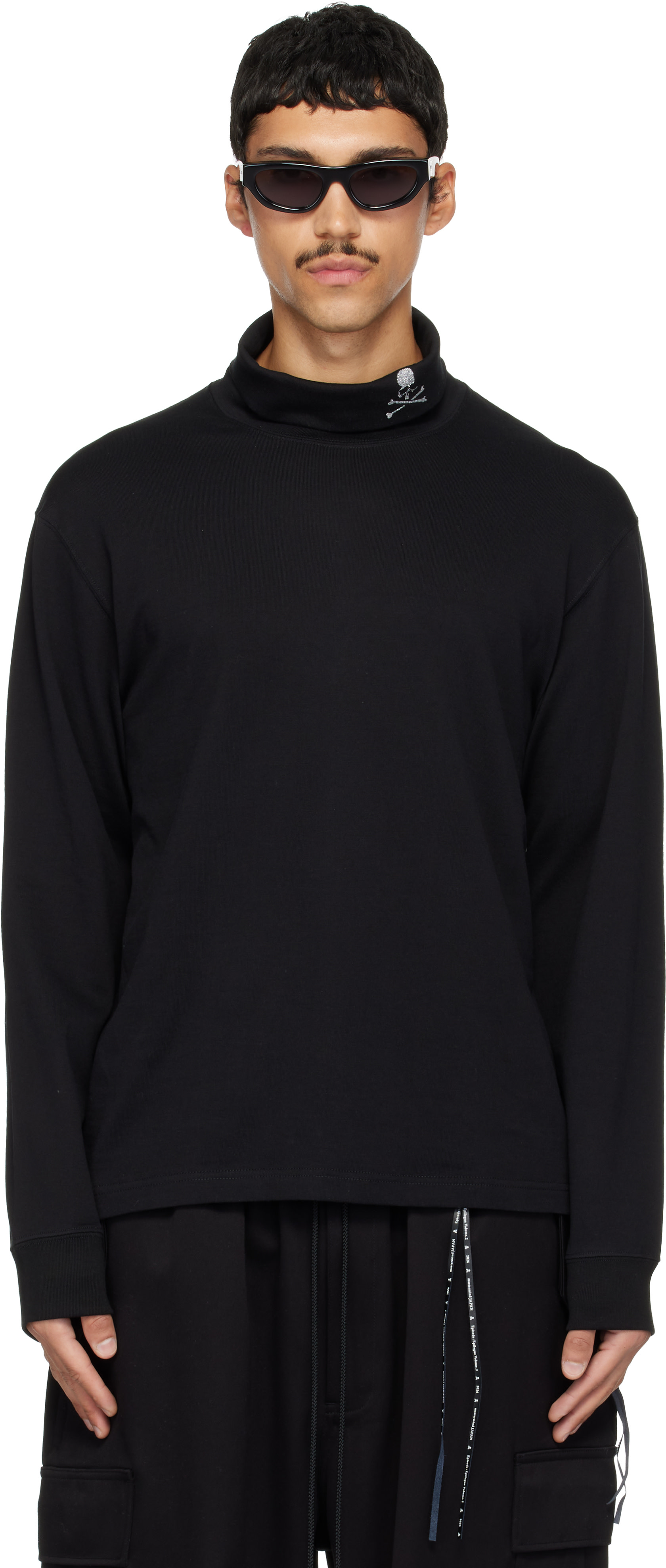 MASTERMIND WORLD - Black Loopwheel Turtleneck