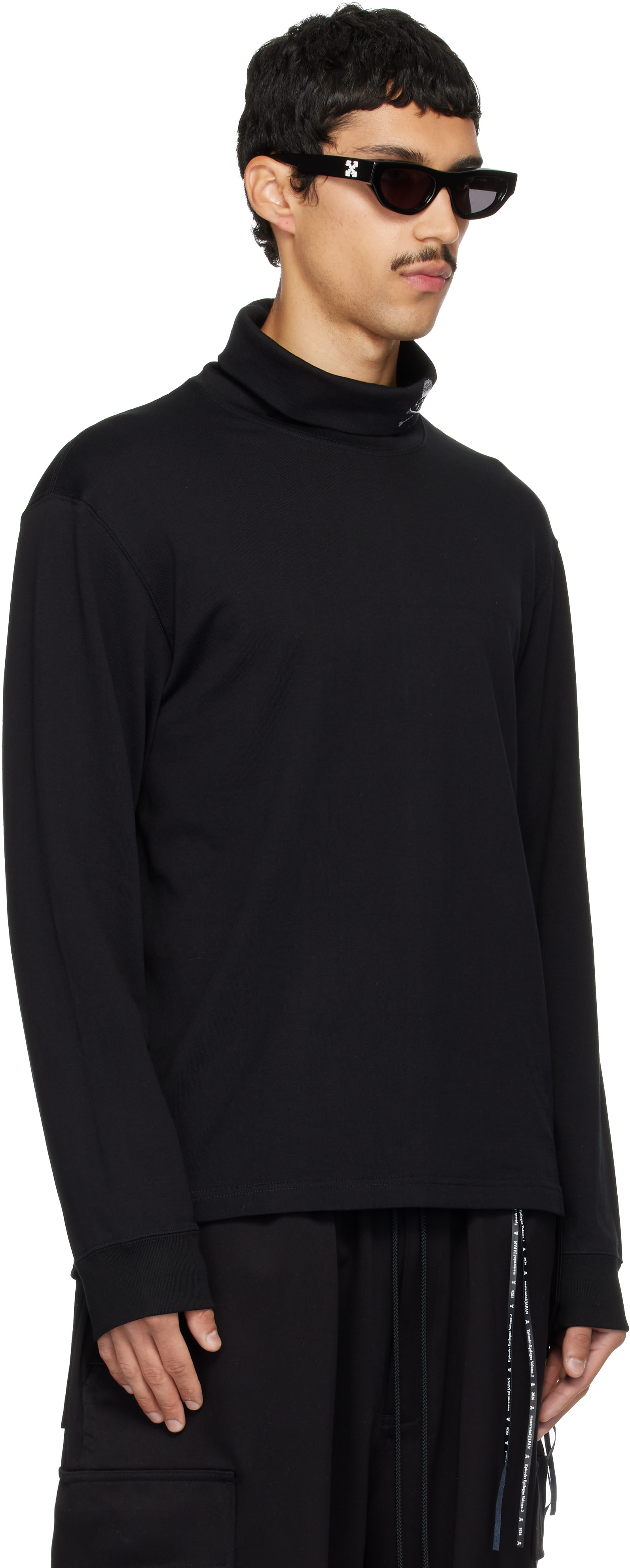 MASTERMIND WORLD - Black Loopwheel Turtleneck