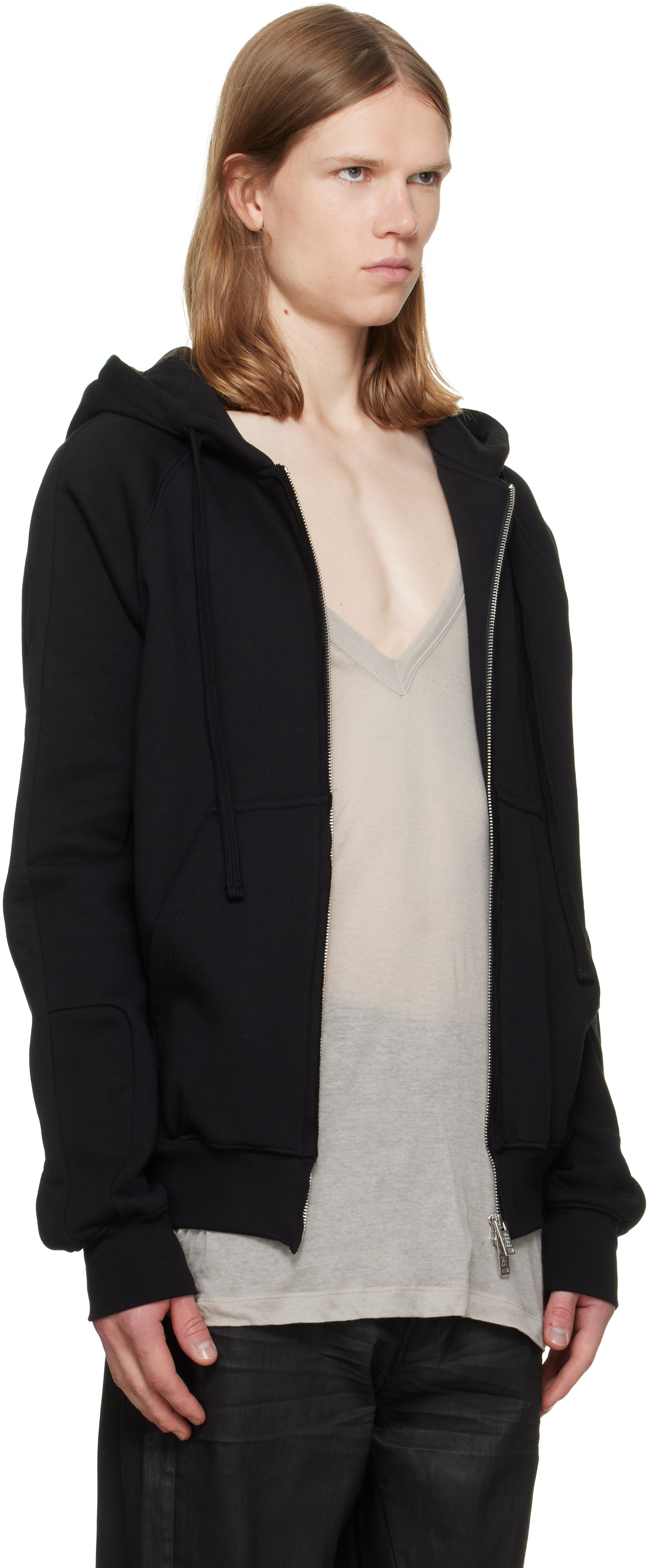 トップス thom/krom Multi-Layered Hooded Cut-Sewn thom/krom: Black MSJ 711 Hoodie | SSENSE