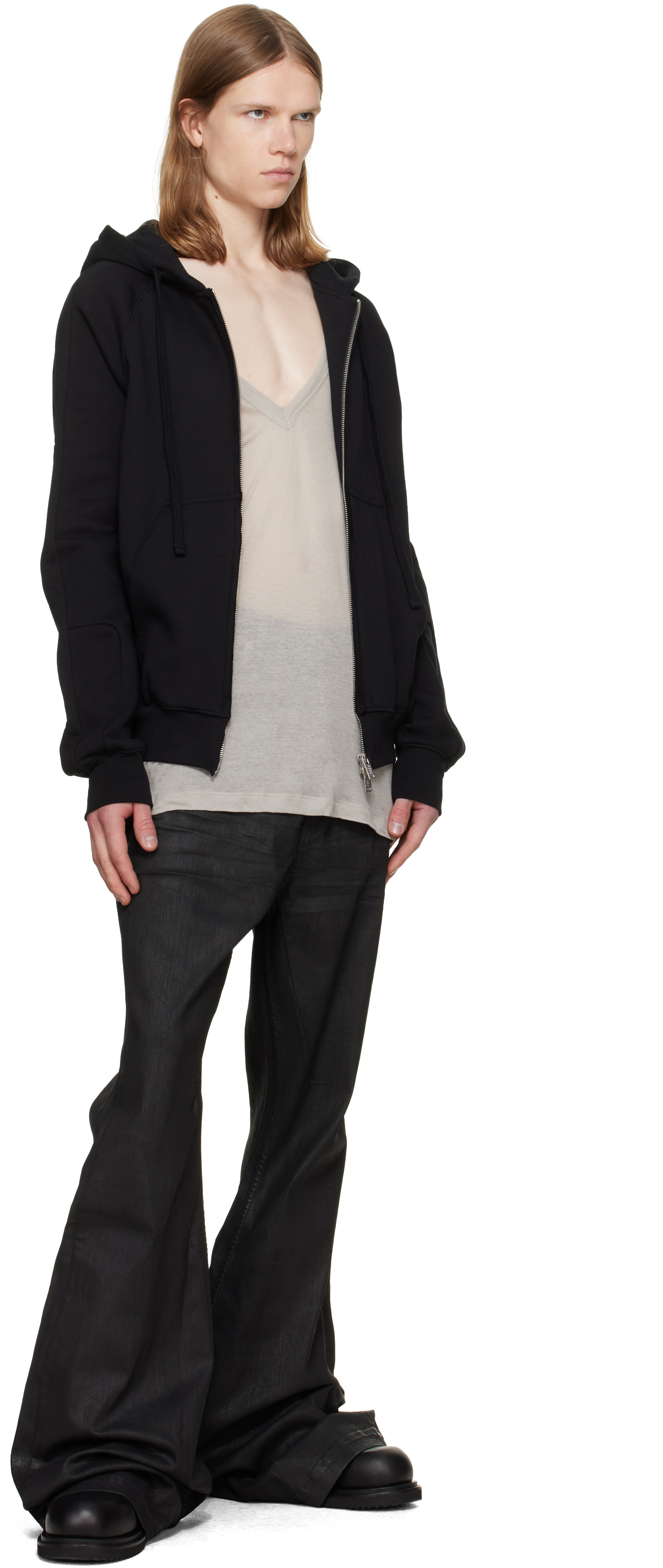 thom/krom: Black MSJ 711 Hoodie | SSENSE