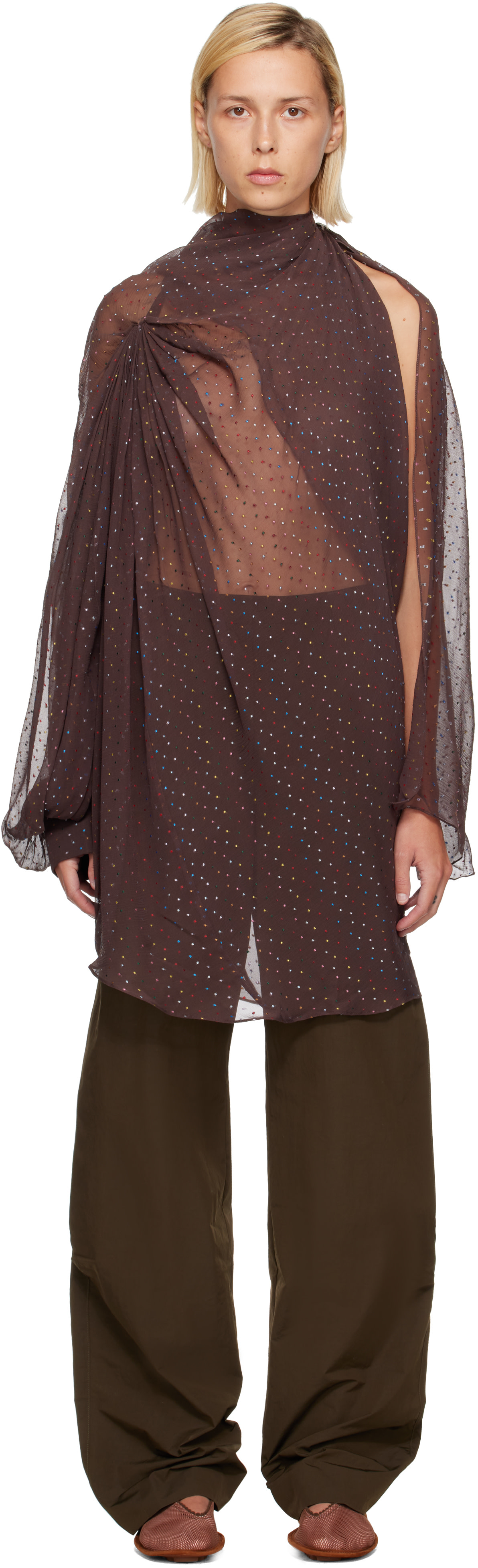 KIKOページ Kiko Kostadinov: Brown Caspian Minidress | SSENSE