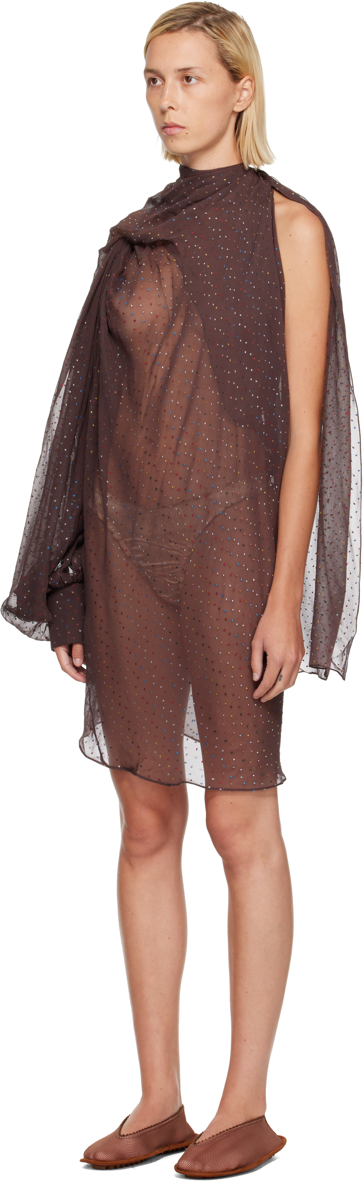 Kiko Kostadinov: Brown Caspian Minidress | SSENSE