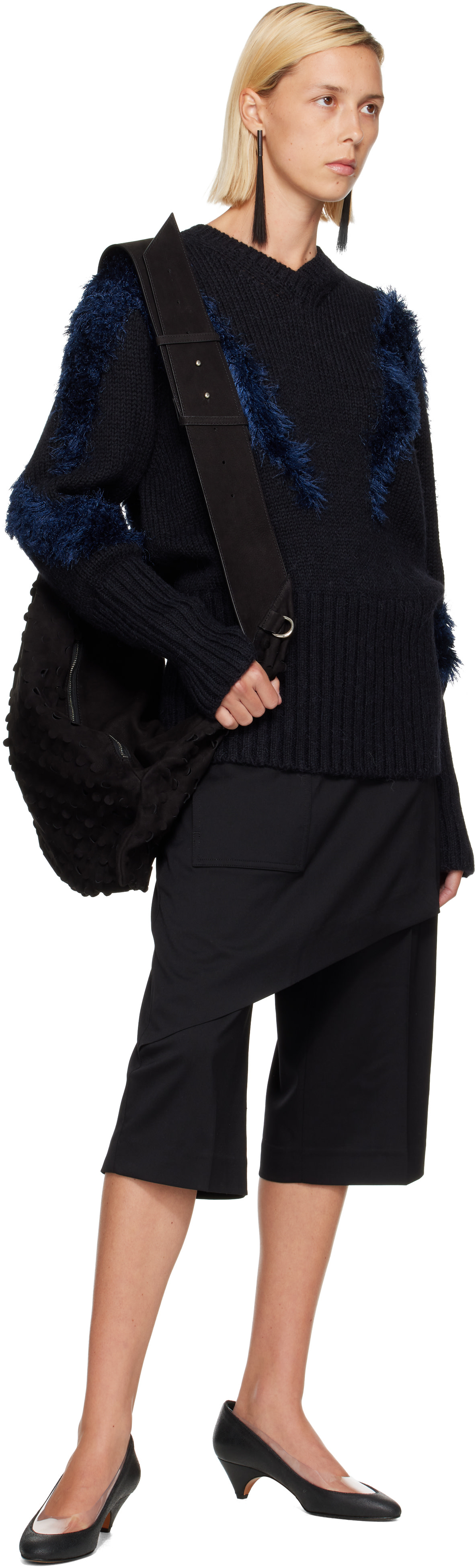 Kiko Kostadinov: Black & Navy Macaw Sweater | SSENSE
