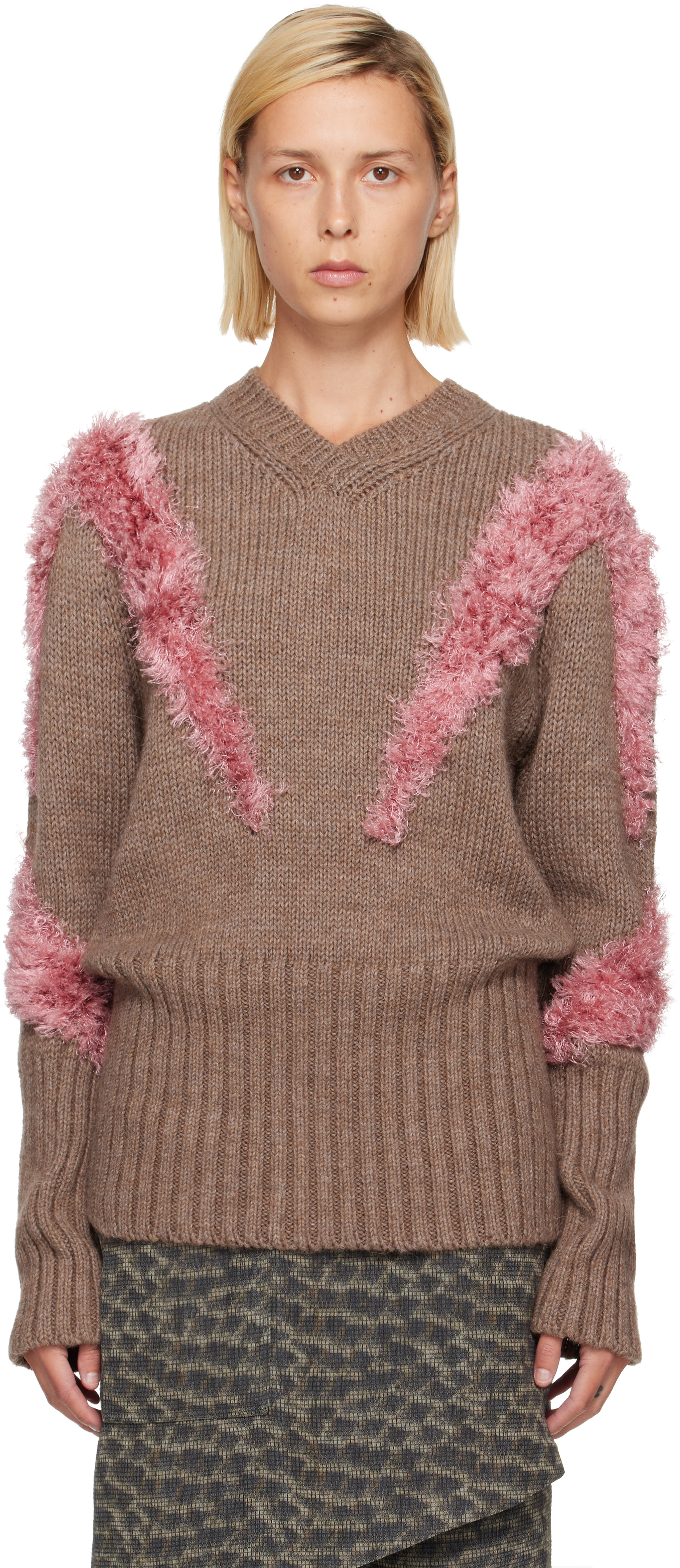Kiko Kostadinov - Pull Macaw brun et rose