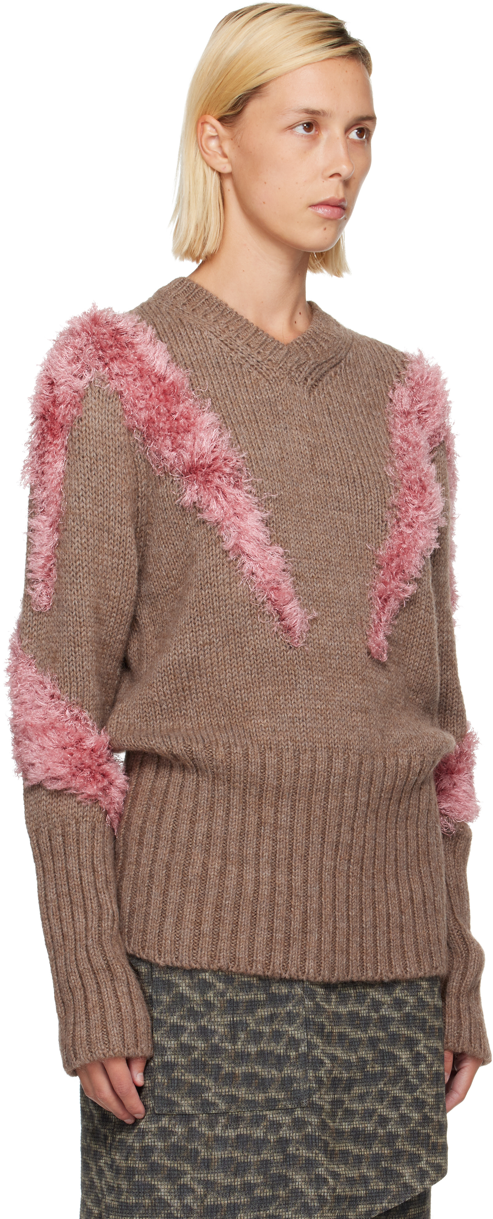 Kiko Kostadinov - Pull Macaw brun et rose