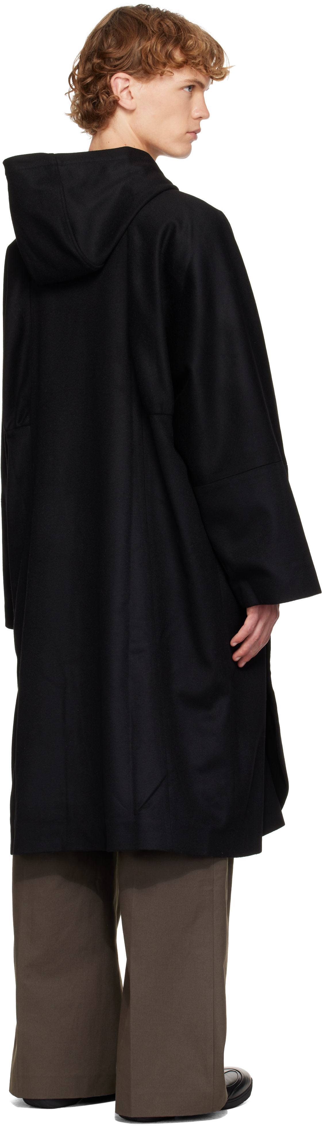 Kiko Kostadinov: Black Munno Hooded Coat | SSENSE