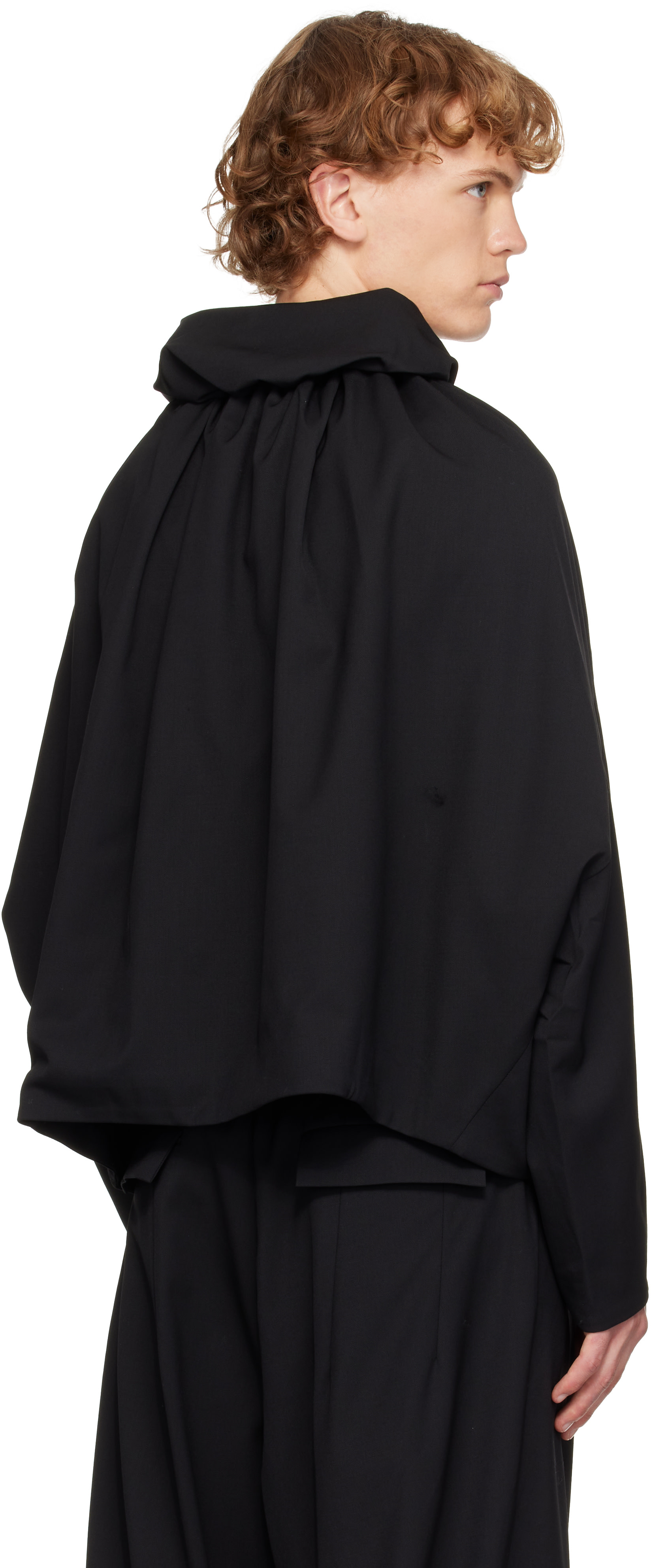 Kiko Kostadinov: Black Helmond Gathered Blouson Jacket | SSENSE