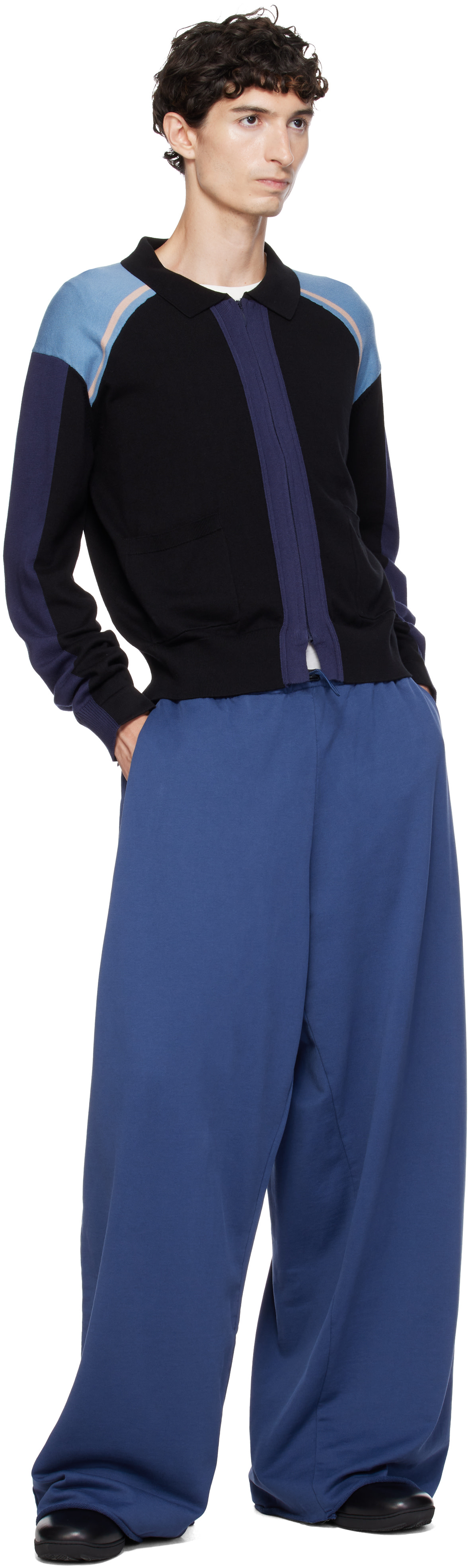 Kiko Kostadinov: Blue Veleka Wide Trousers | SSENSE