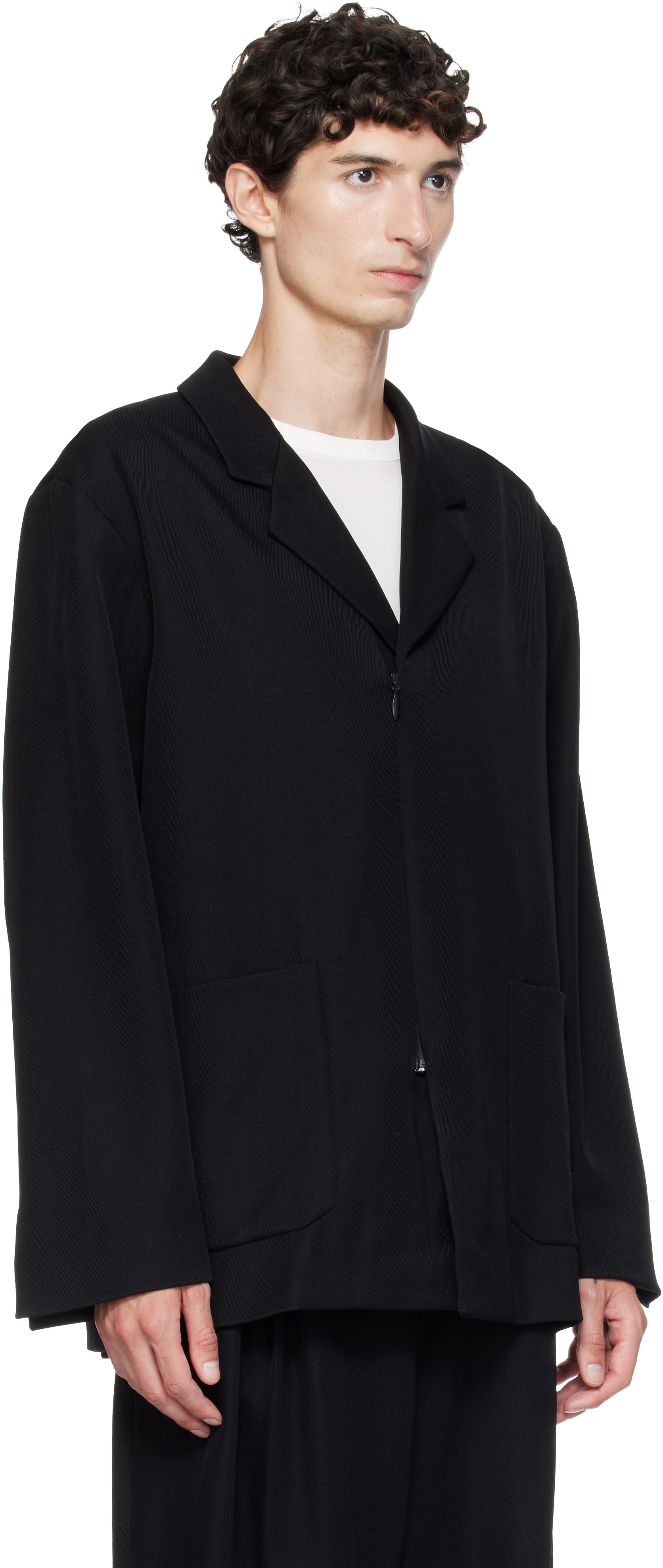Kiko Kostadinov: Black Votive Zip Blazer | SSENSE Canada